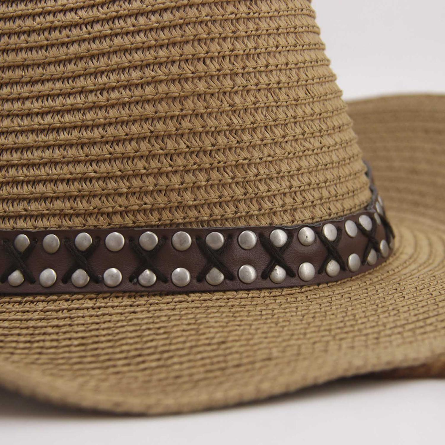 Sombrero vaquero cowboy rafia cinta con tachas - playa-festivales-moda-3