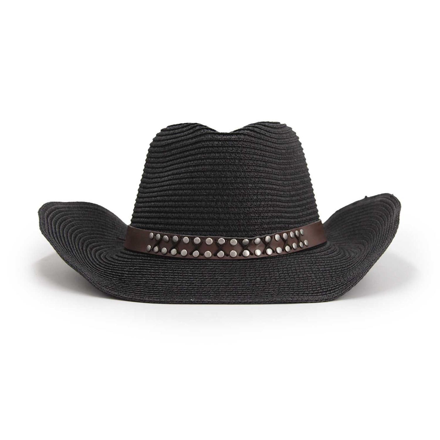 Sombrero vaquero cowboy rafia cinta con tachas - playa-festivales-moda-0