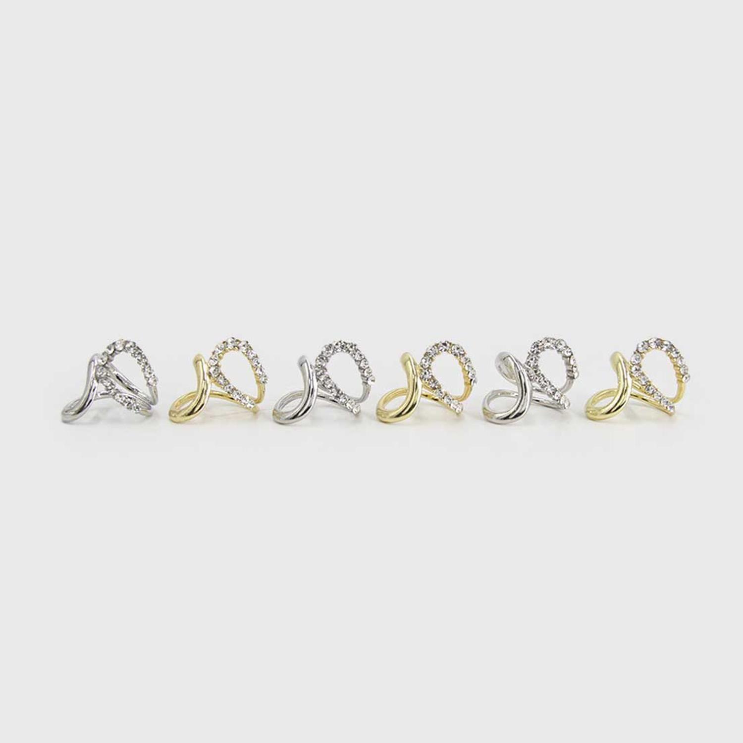 Pack 6un - Prendedor Broche Pasa Pañuelos Cruzado Con Strass brillantes-3