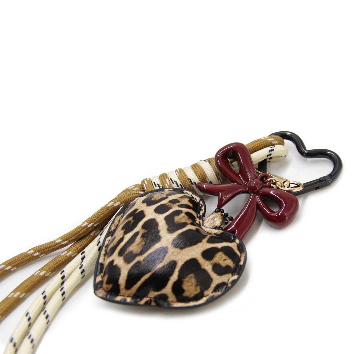 Llavero Charm Colgante Corazón animal print Accesorio Cartera-3