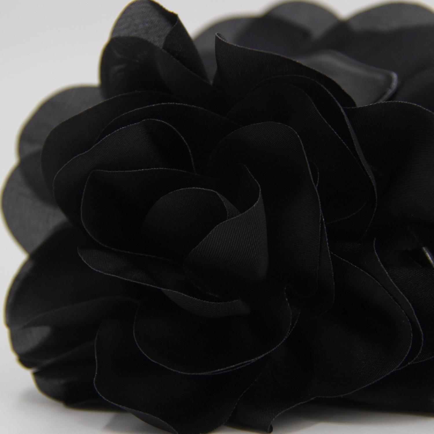 Traba Para El Pelo Flor Tipo Seda Lisa 9 Cm Accesorio-2