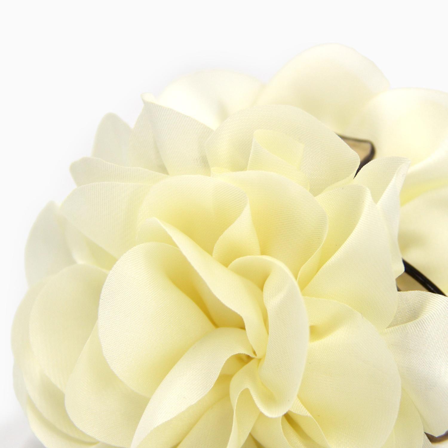 Traba Para El Pelo Flor Tipo Seda Lisa 9 Cm Accesorio-2
