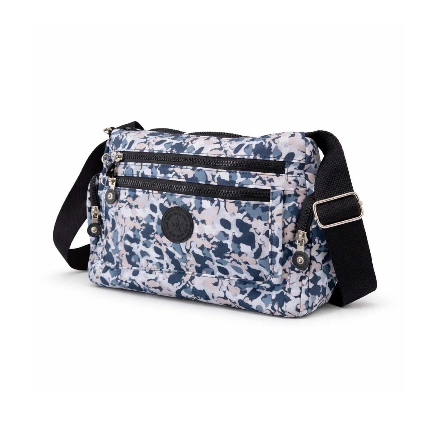 Bolso Bandolera Mujer Mediano Con Cierres Nylon 32x22x12cm-0