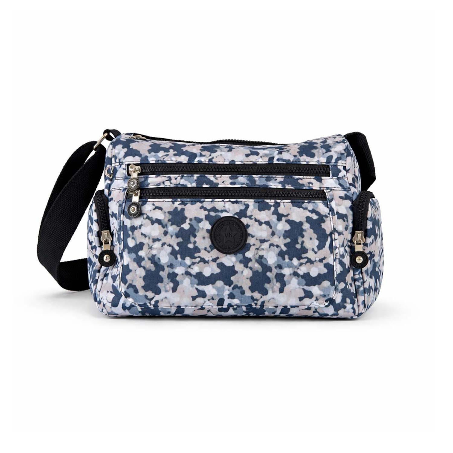 Bolso Bandolera Mujer Mediano Con Cierres Nylon 32x22x12cm-1