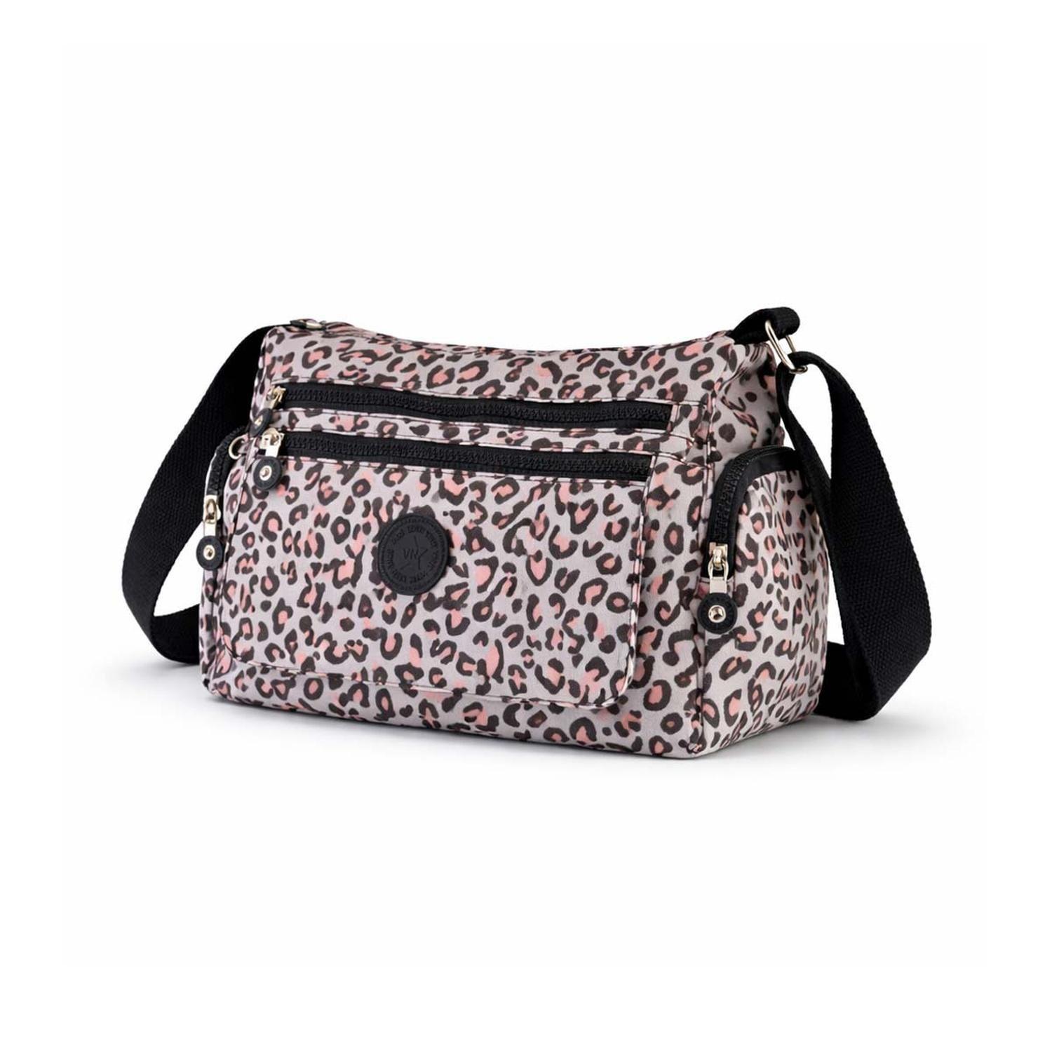 Bolso Bandolera Mujer Mediano Con Cierres Nylon 32x22x12cm-0