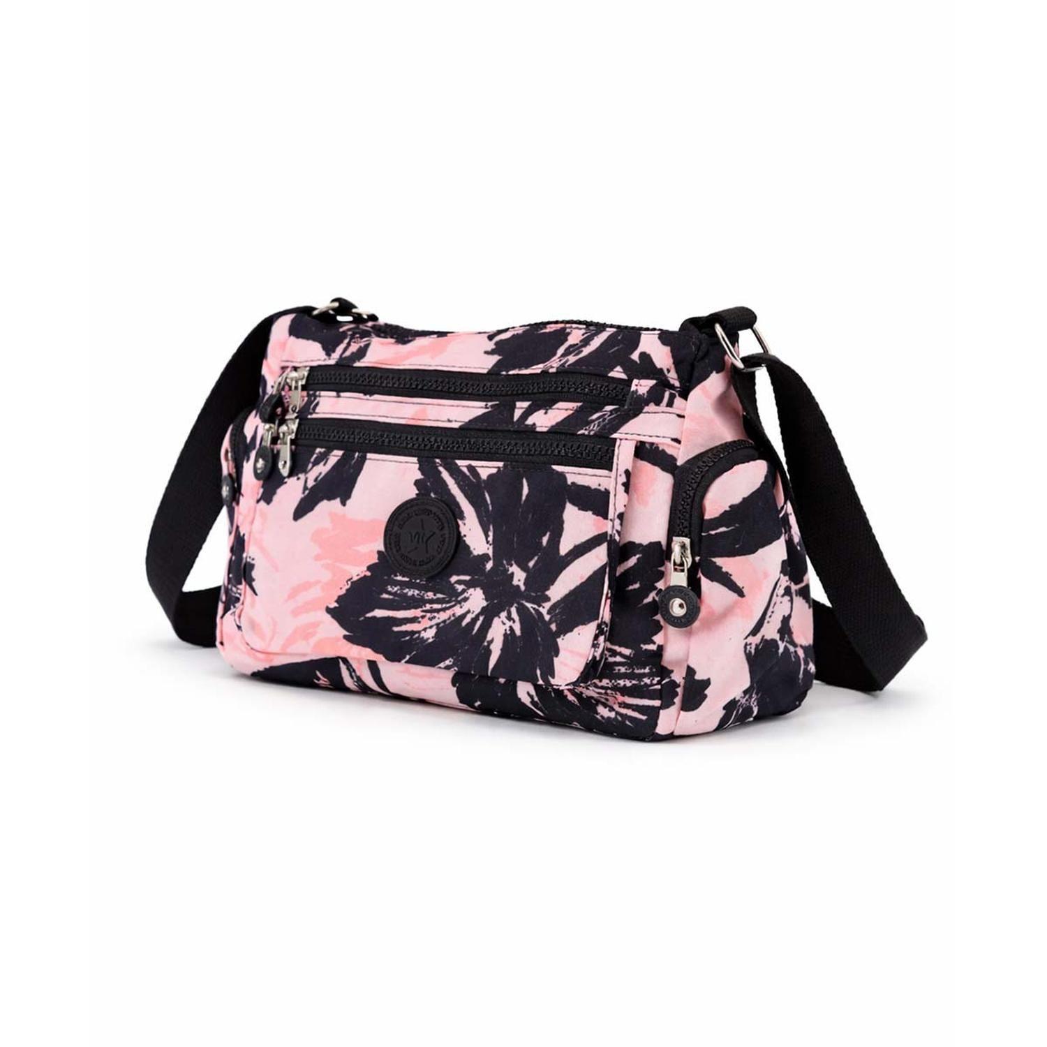 Bolso Bandolera Mujer Mediano Con Cierres Nylon 32x22x12cm-0