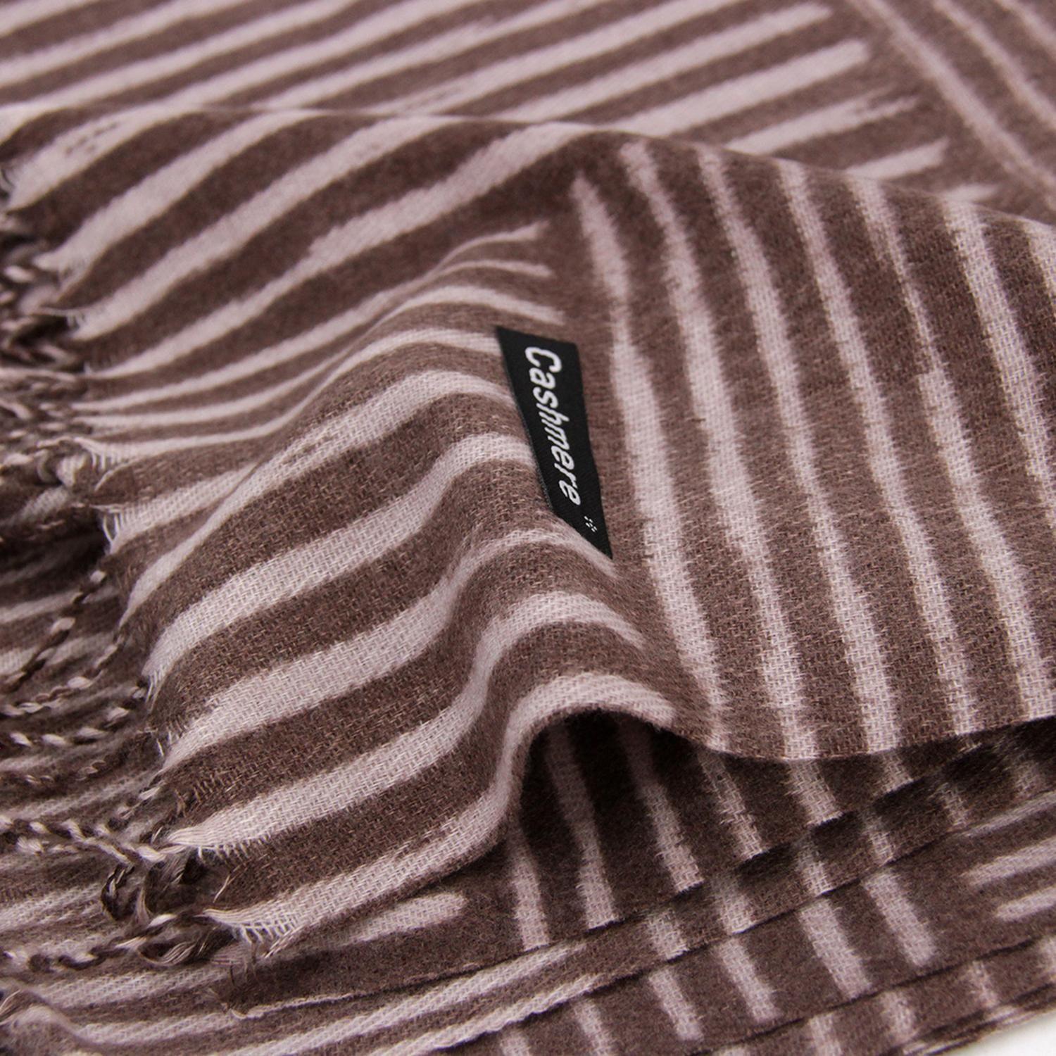 Bufanda Tipo Cashmere Estampado rayas Mujer con Flecos Invierno-2