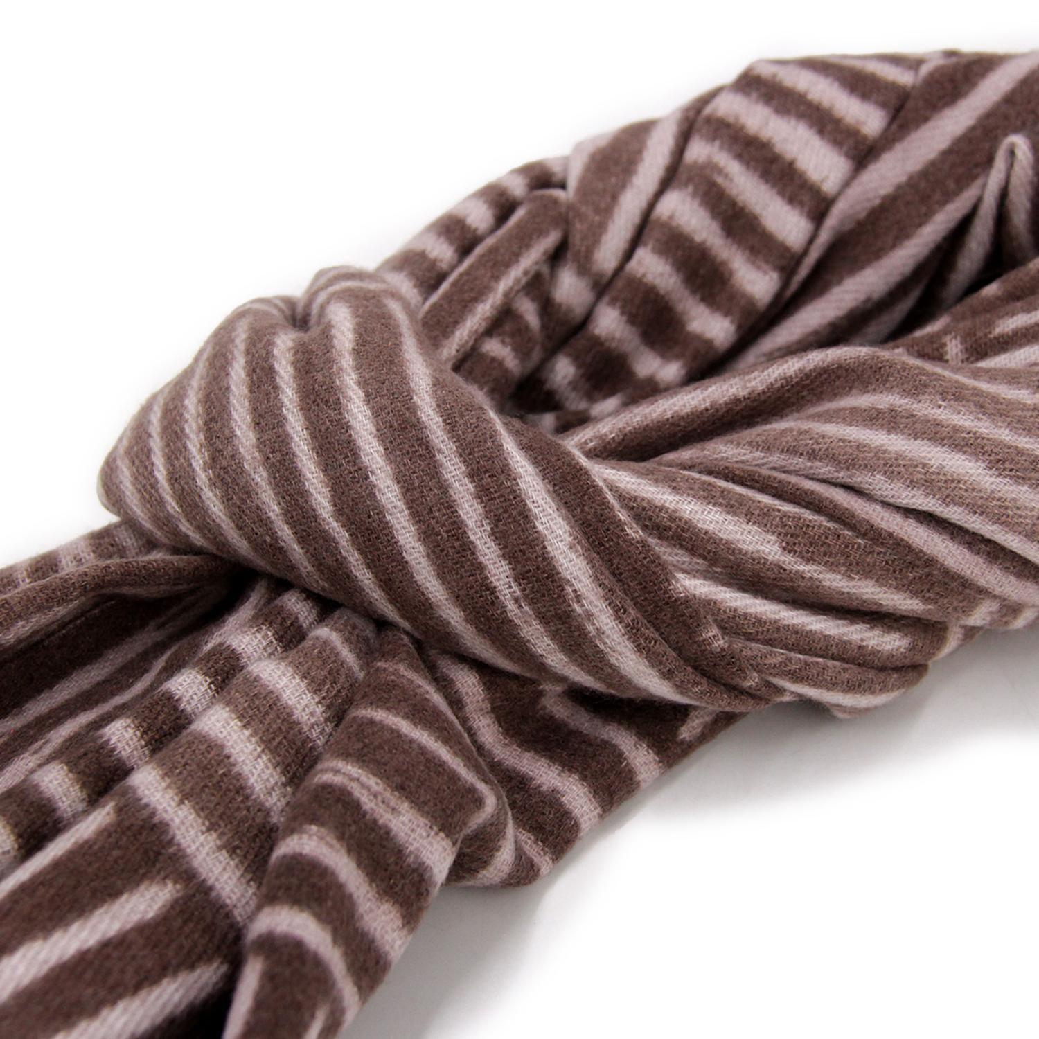 Bufanda Tipo Cashmere Estampado rayas Mujer con Flecos Invierno-3