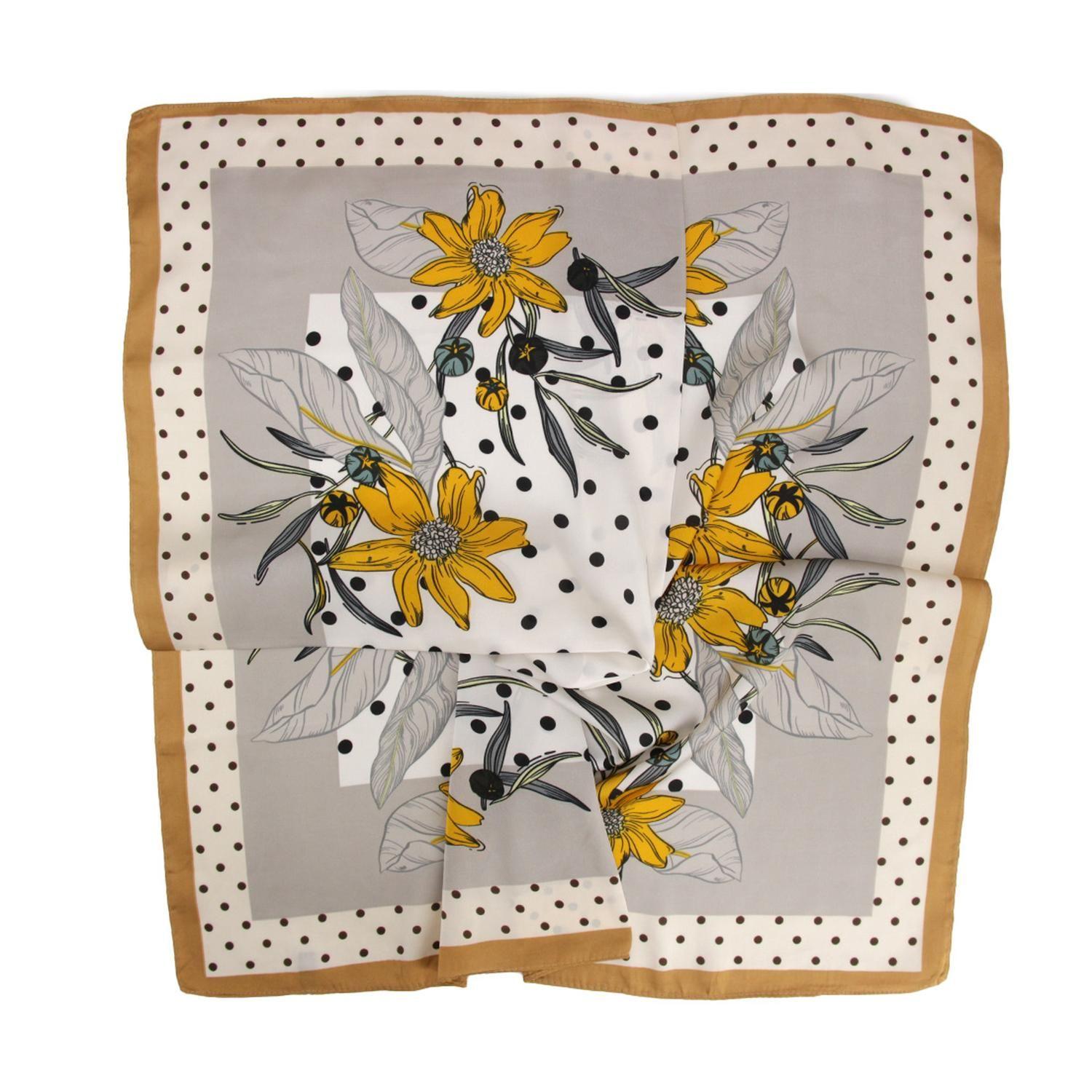 Pañuelo de satín lunares floral-1