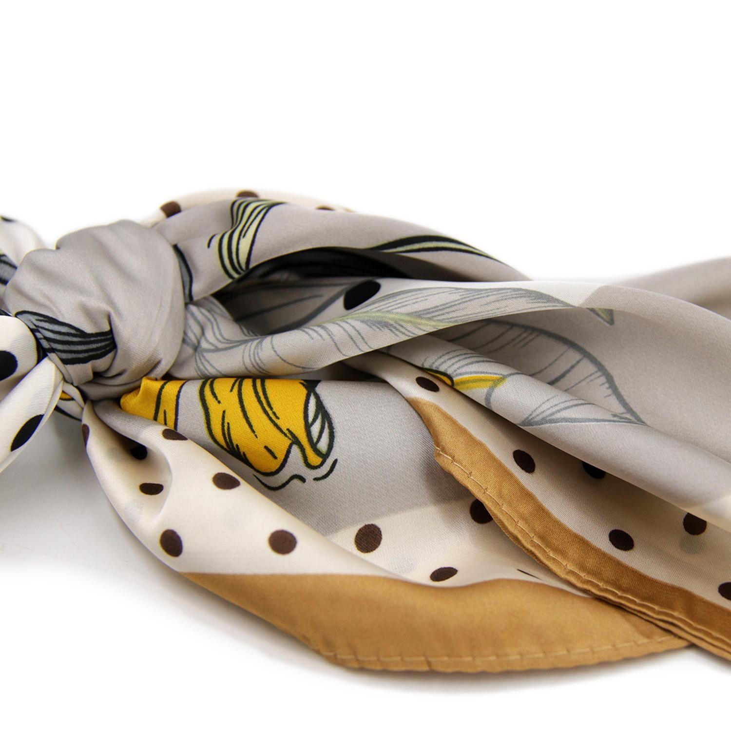 Pañuelo de satín lunares floral-2