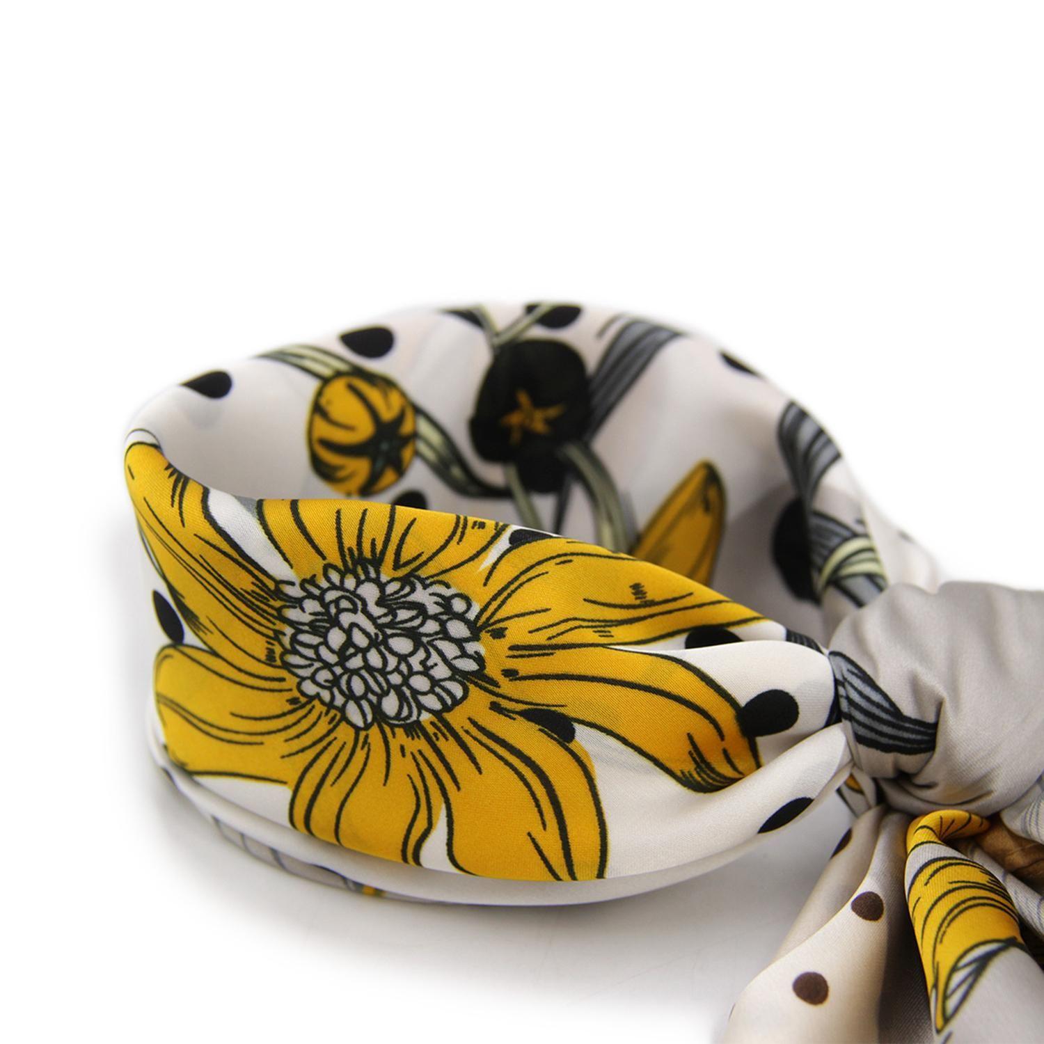 Pañuelo de satín lunares floral-3