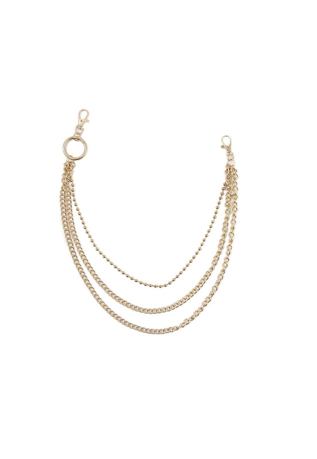 Cadena triple Plateado-0