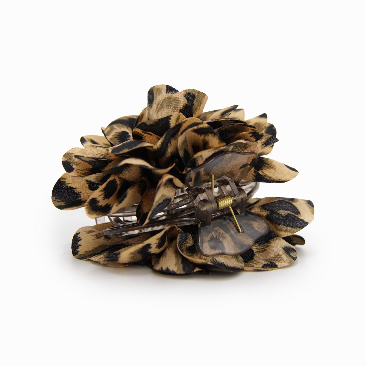 Pinche Traba Para El Cabello flor tela print leopardo-2