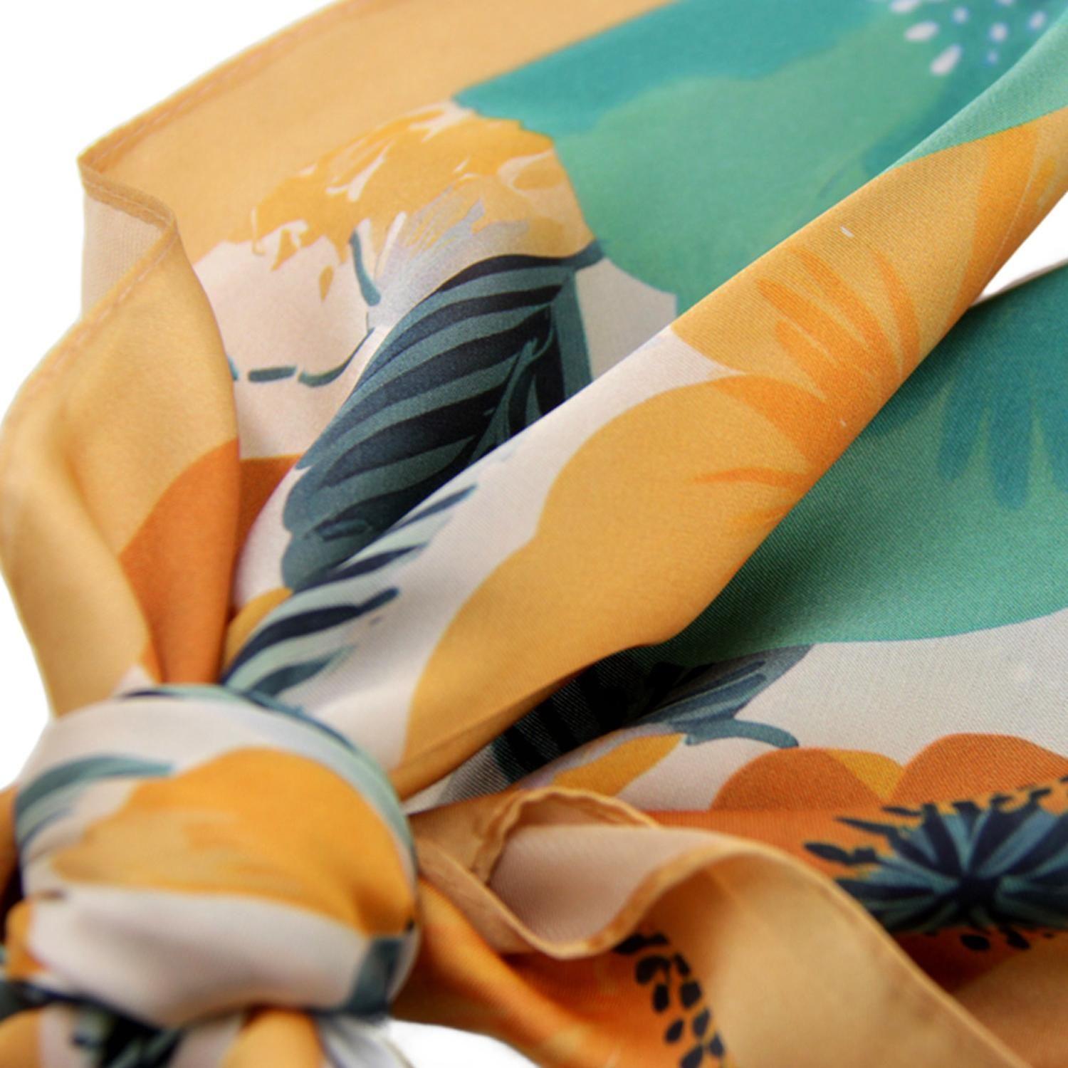 Pañuelo tipo seda 70 x 70 estampado floral-3