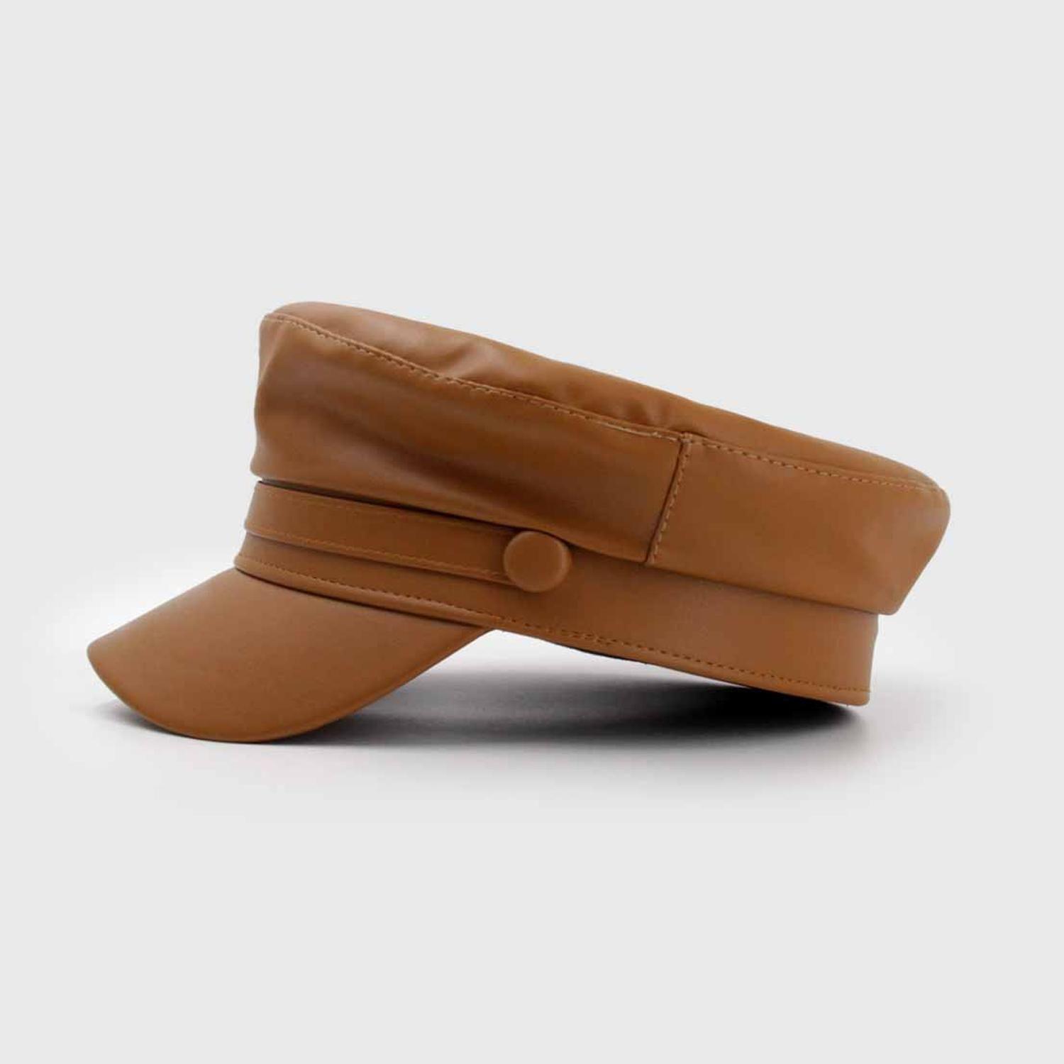 Boina Militar Ecocuero Ajustable 58 Cm Unisex Moda-3