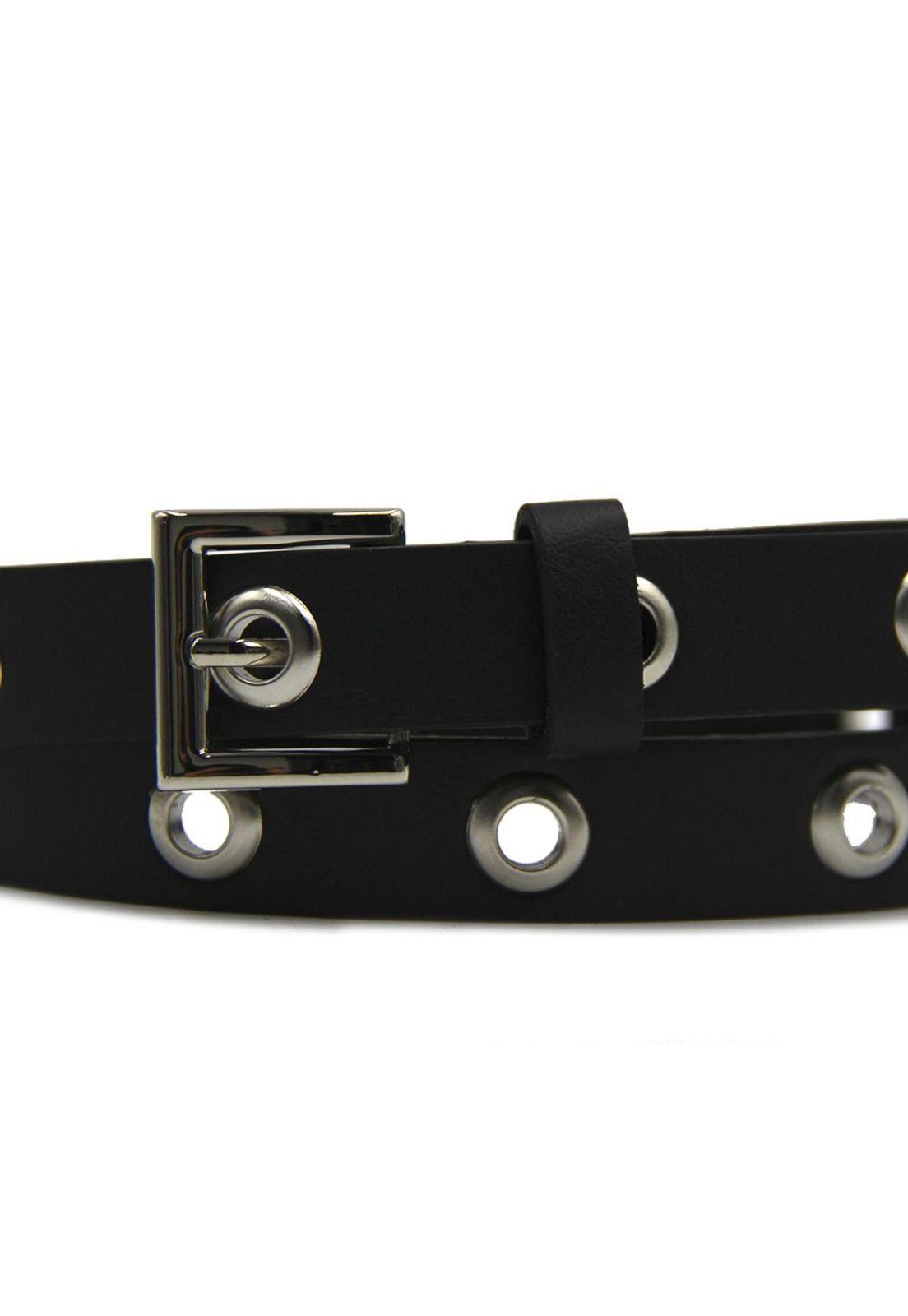 Cinturón hebilla cuadrada con ojetillo con estampado-1