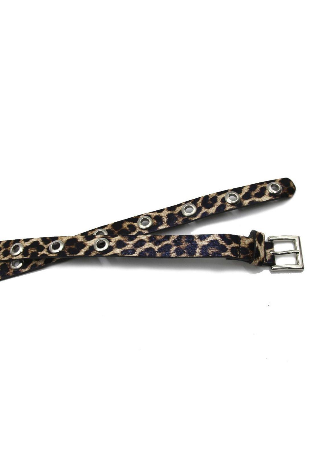 Cinturón hebilla cuadrada con ojetillo con estampado-2
