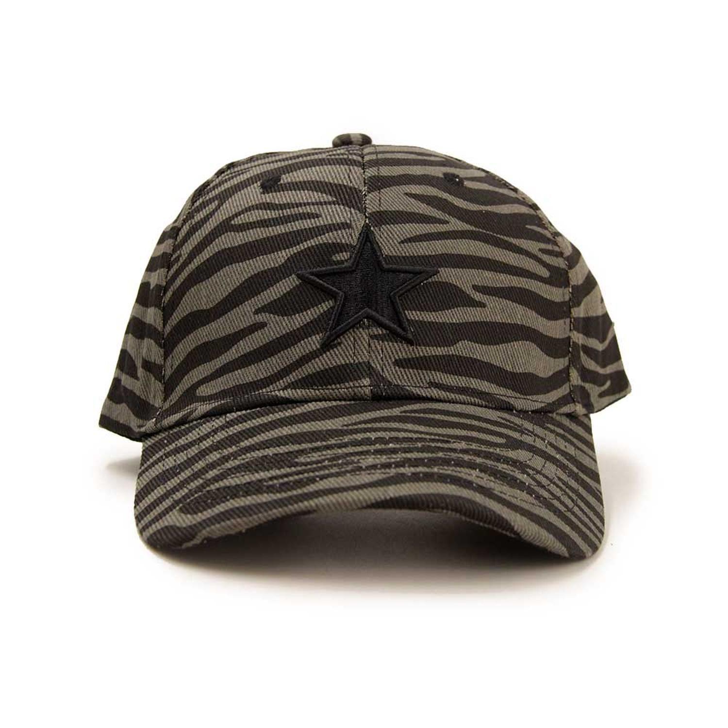Gorra jockey estampado cebra con estrella-1