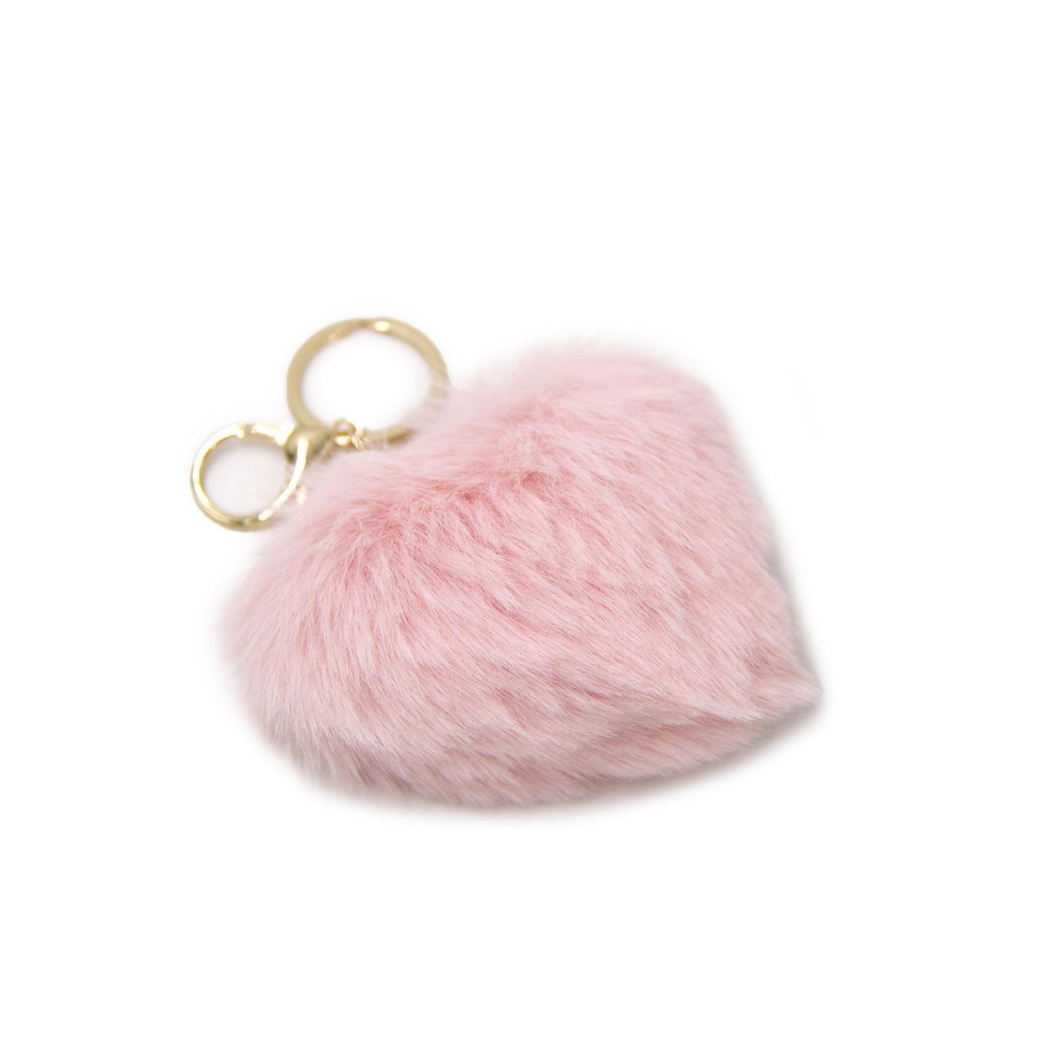 Llavero Charm Corazón Peludo Animal Print Para Bolso 13cm-2
