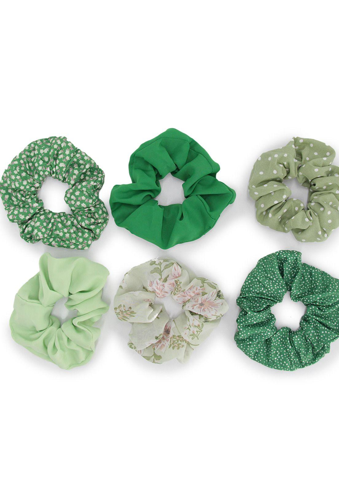 Set scrunchies verdes Accesoría-2