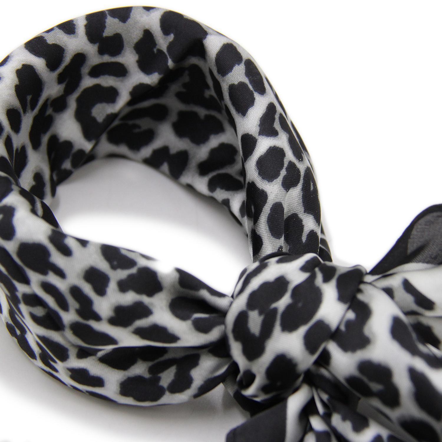 Pañuelo Tipo Seda 70x70 Cm Animal Print Leopardo Elegante-3