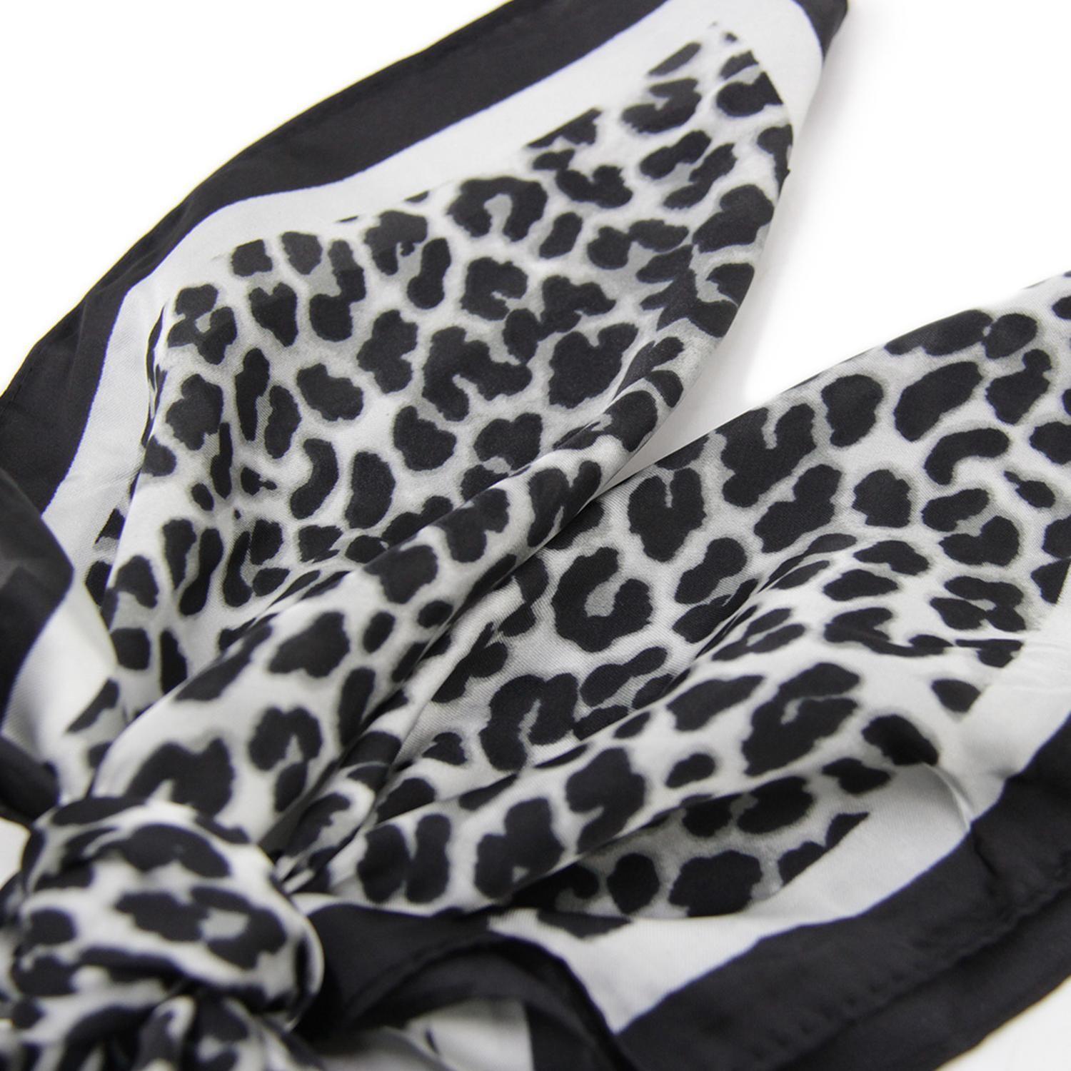 Pañuelo Tipo Seda 70x70 Cm Animal Print Leopardo Elegante-4