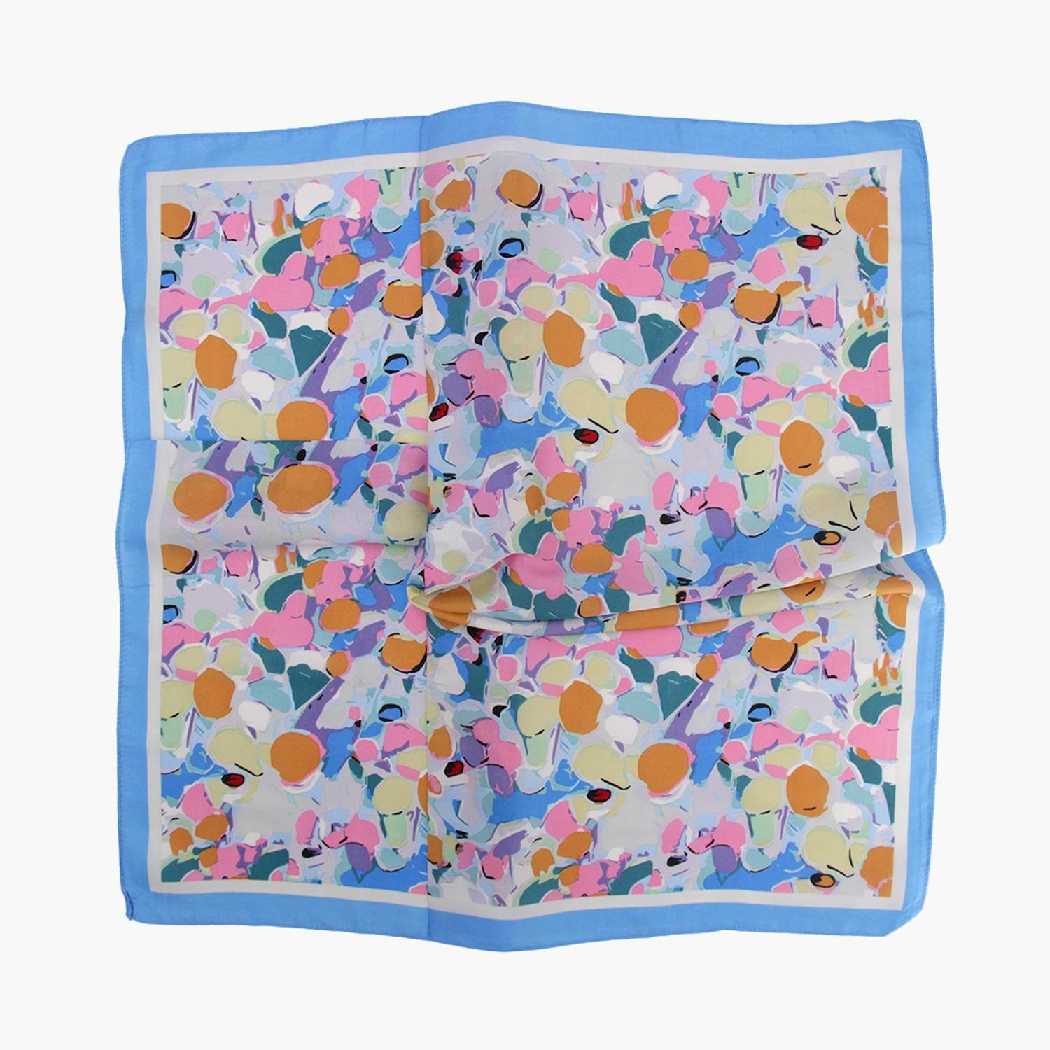 Pañuelo de satín flores de colores-1