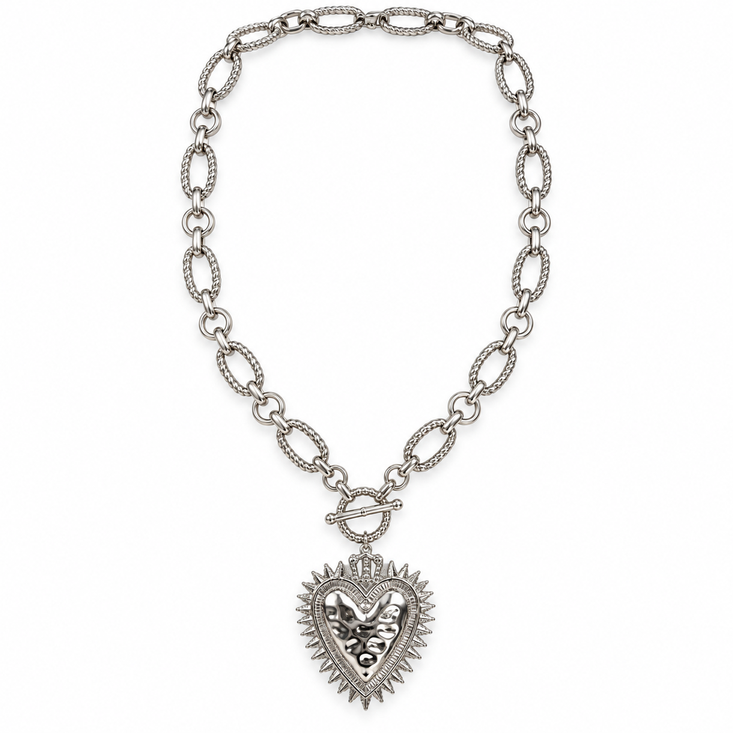 Collar Mujer Dorado Cadena Fantasía Con Dije Corazón-1