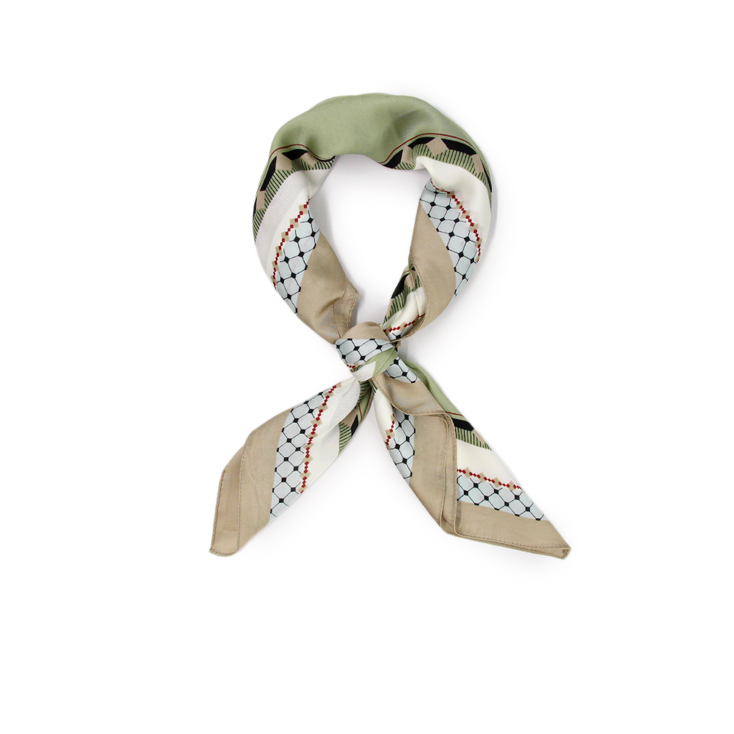 Pañuelo seda corto rayas puntos filo color Accesoria-0