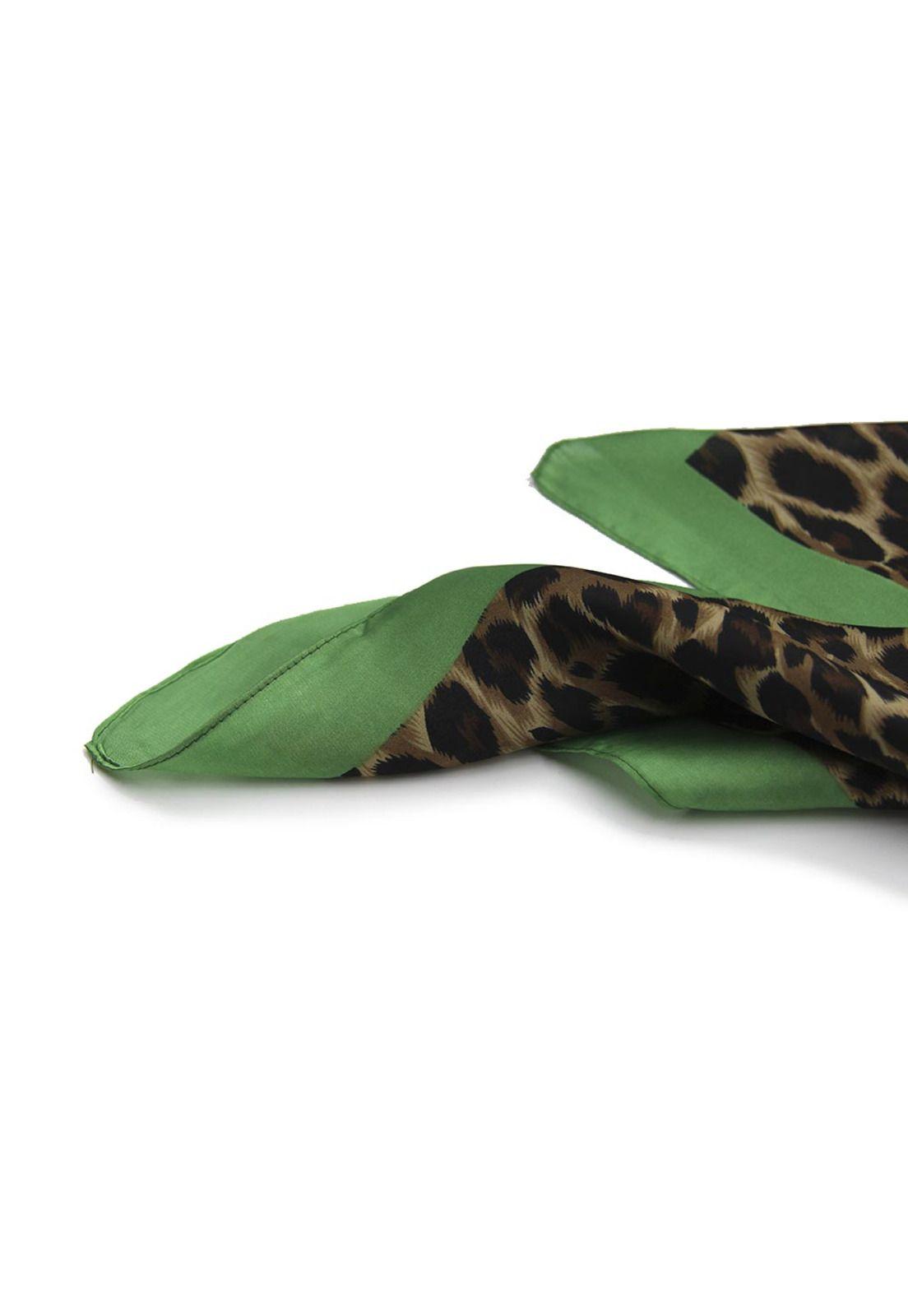 Pañuelo seda corto animal print café-0