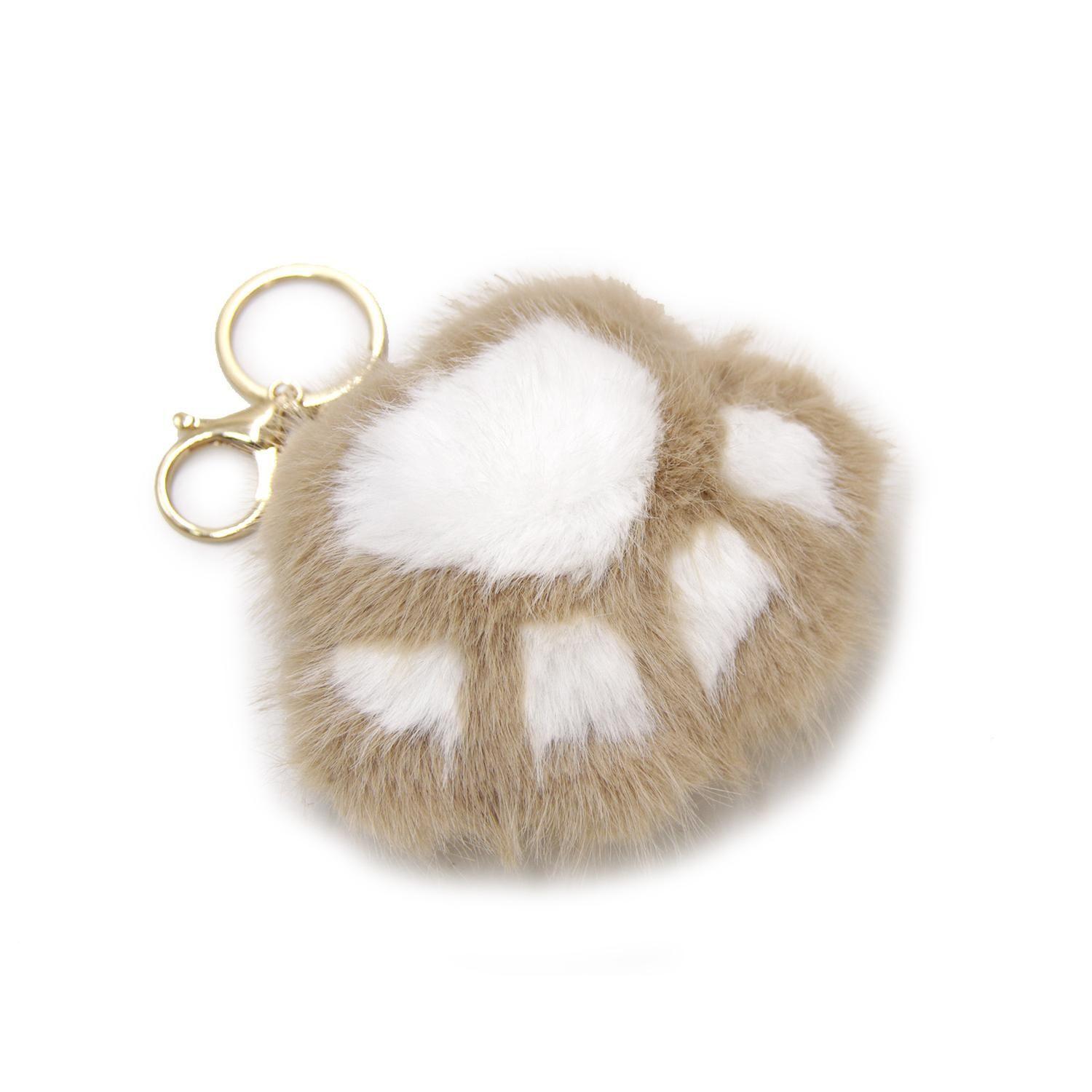 Llavero Charm Patita De Gato Peludo Para Bolso/mochila 12cm-2