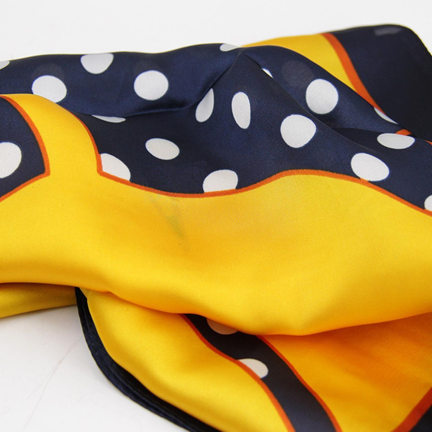 Pañuelo Largo Tipo Seda De 90x180cm Floreado Con Lunares-2