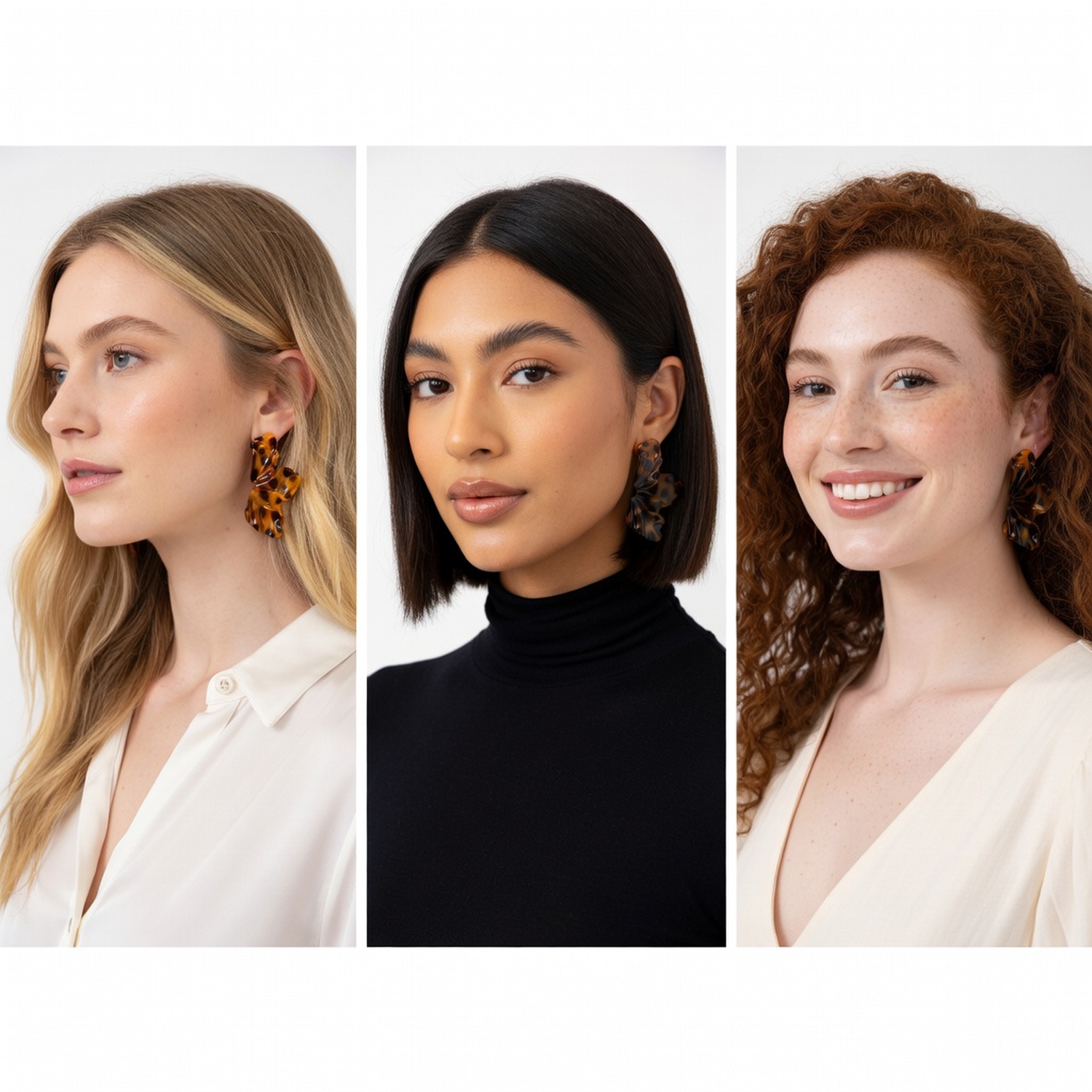 Aros Colgantes Mujer Flor Carey Animal Print Aretes Livianos-2