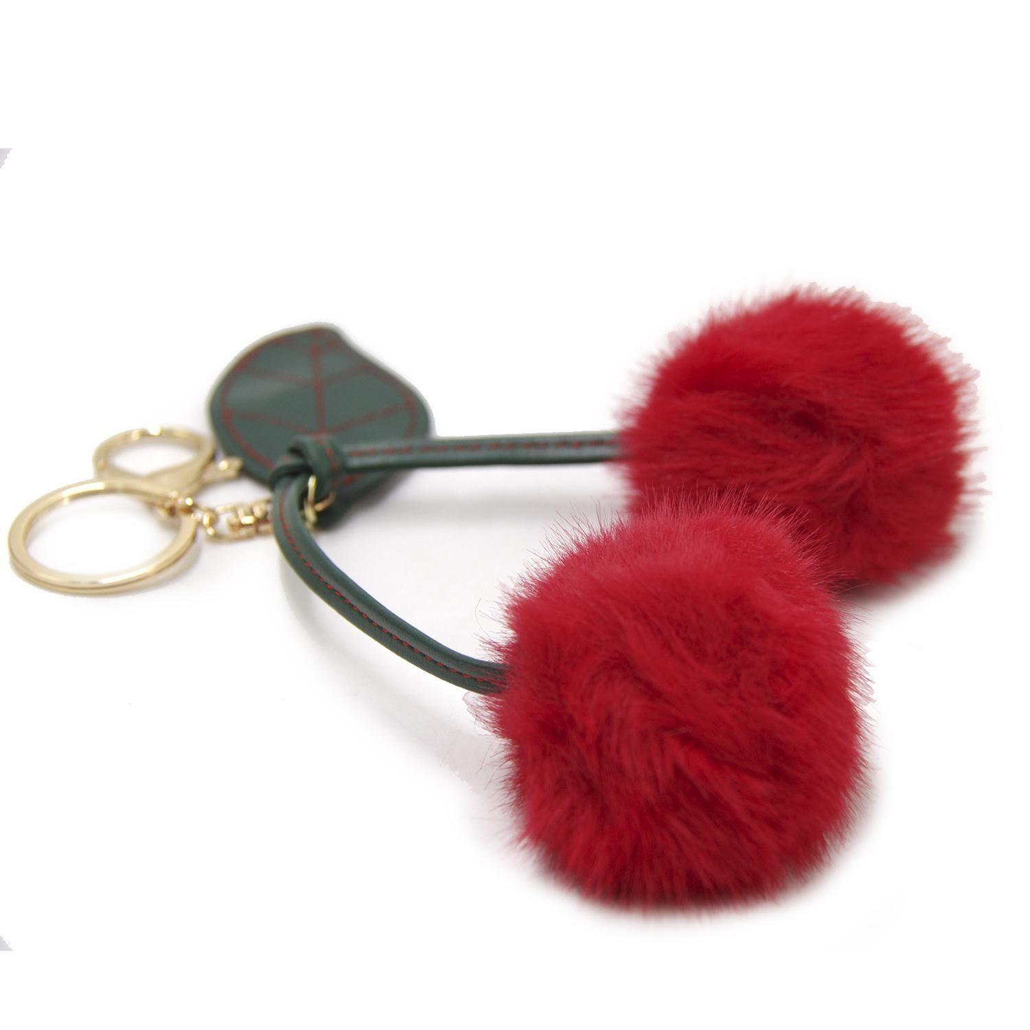 Llavero Charm Cherry Peludo Para Bolso/mochila Casual 18cm-3