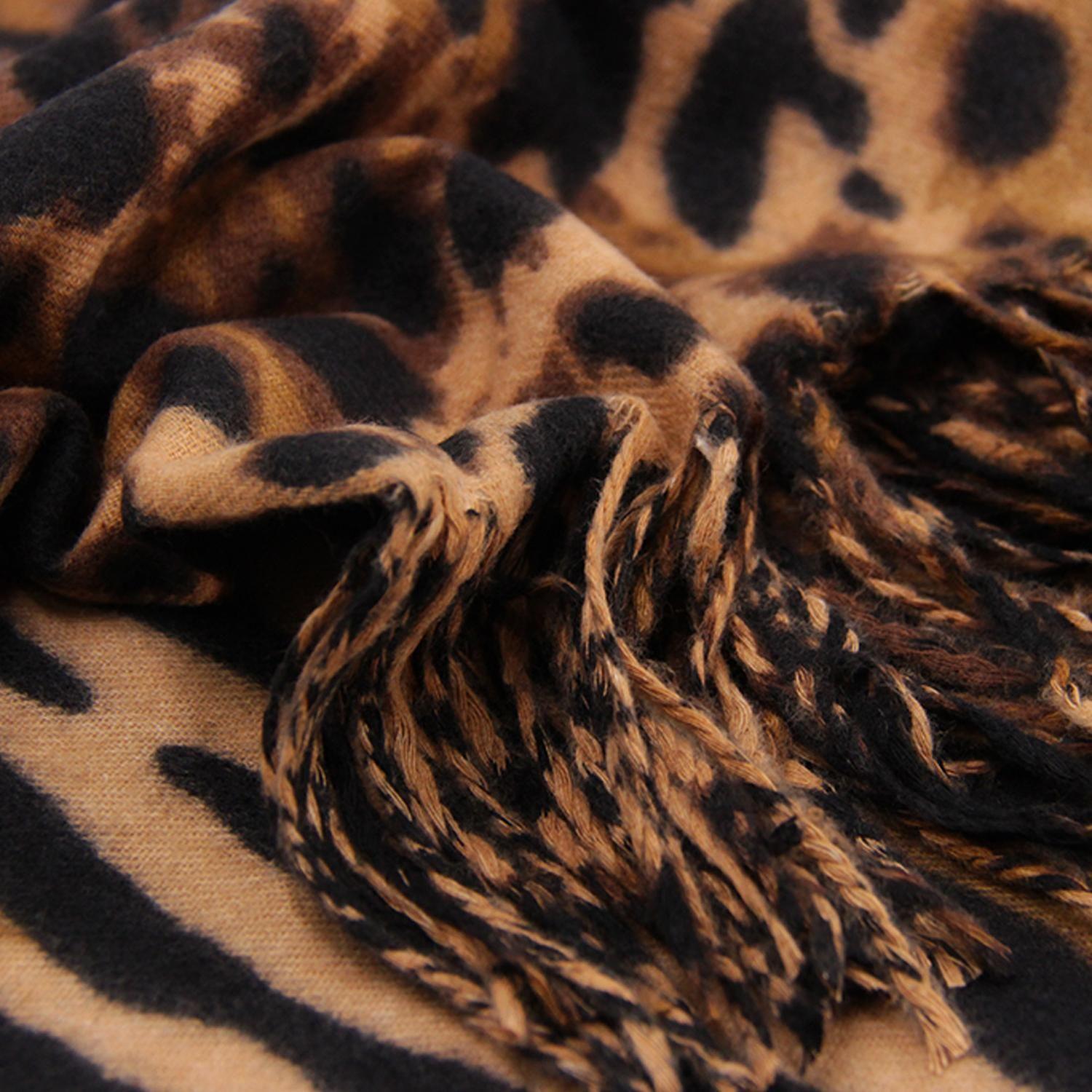 Bufanda Tipo Cashmere Estampada Mujer con Flecos Invierno-2