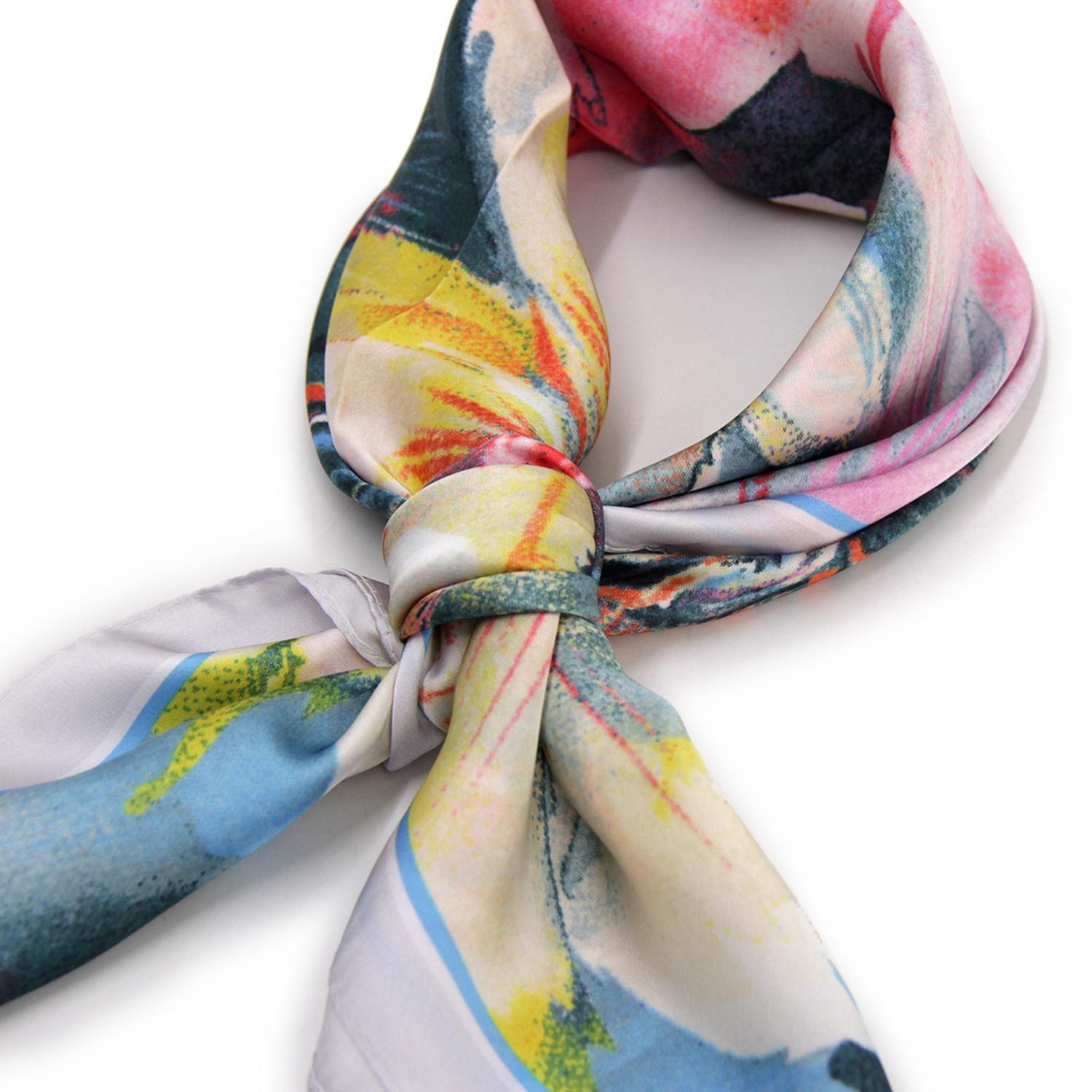Pañuelo Tipo Seda 70x70 Cm Estampado Diseño-0