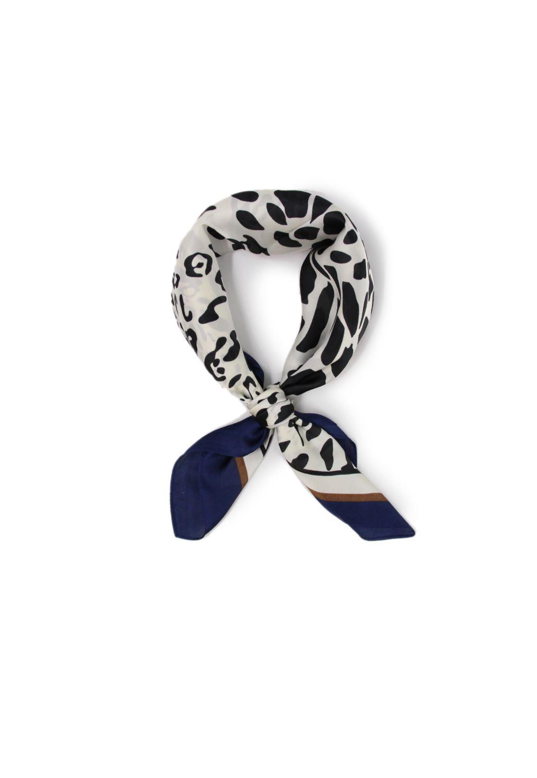 Pañuelo seda corto animal print Accesoria-0