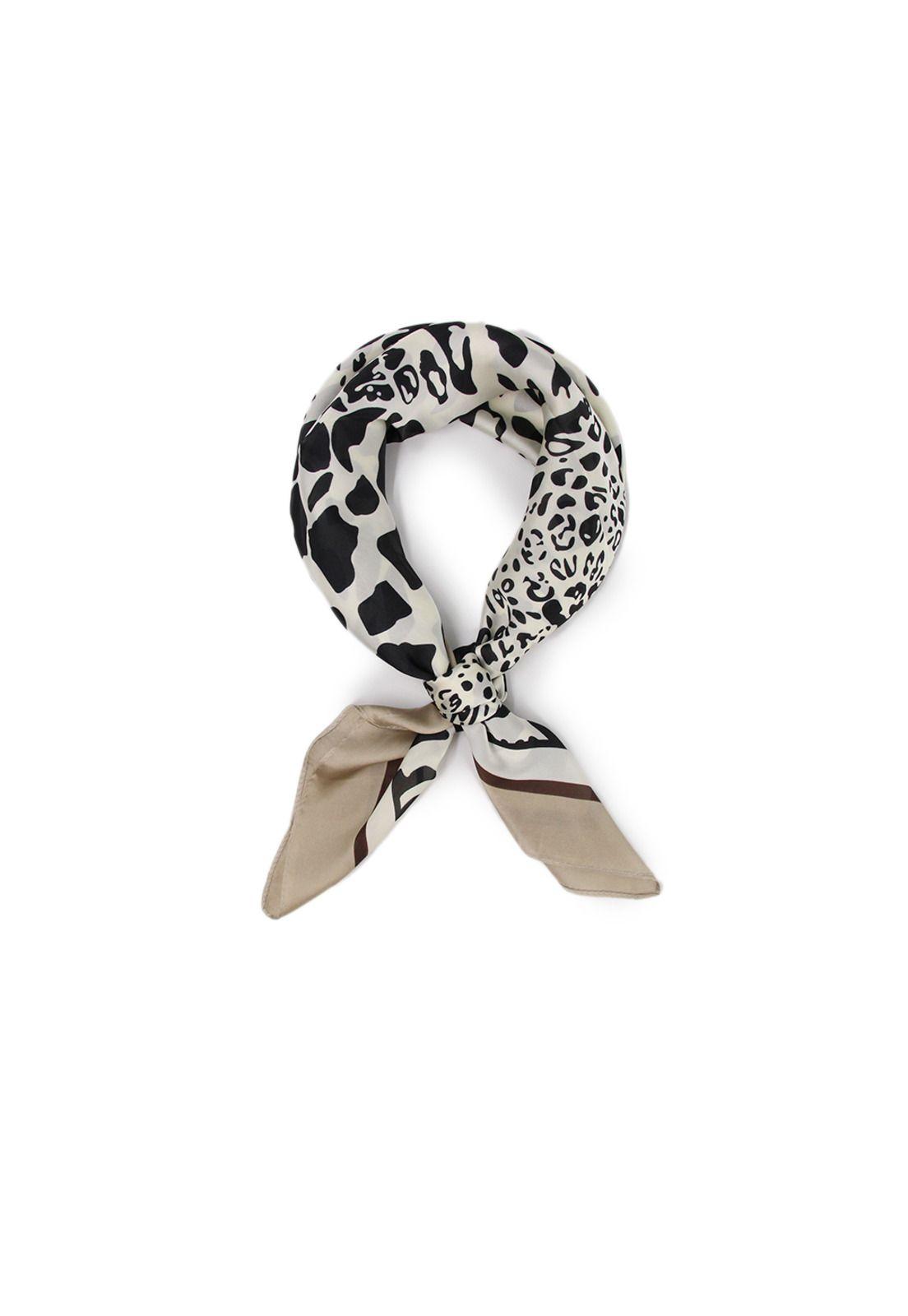 Pañuelo seda corto animal print Accesoria-0