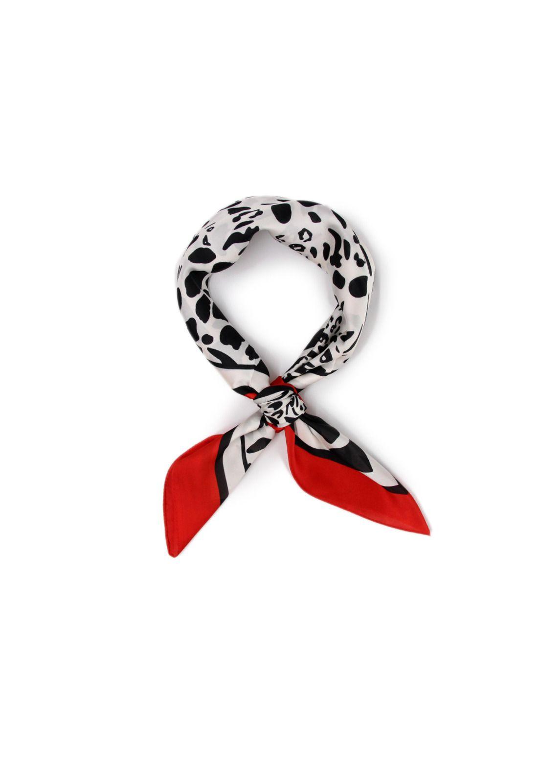 Pañuelo seda corto animal print Accesoria-0