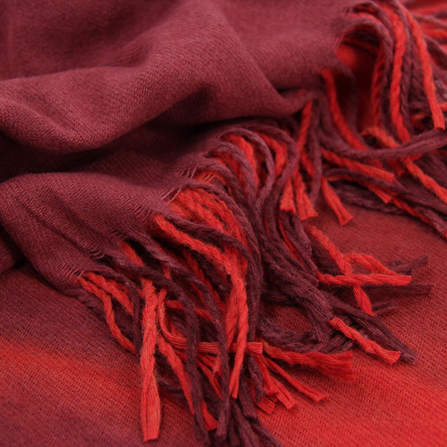 Bufanda Degradada Color Tipo Cashmere Suave Con Fleco Unisex-4