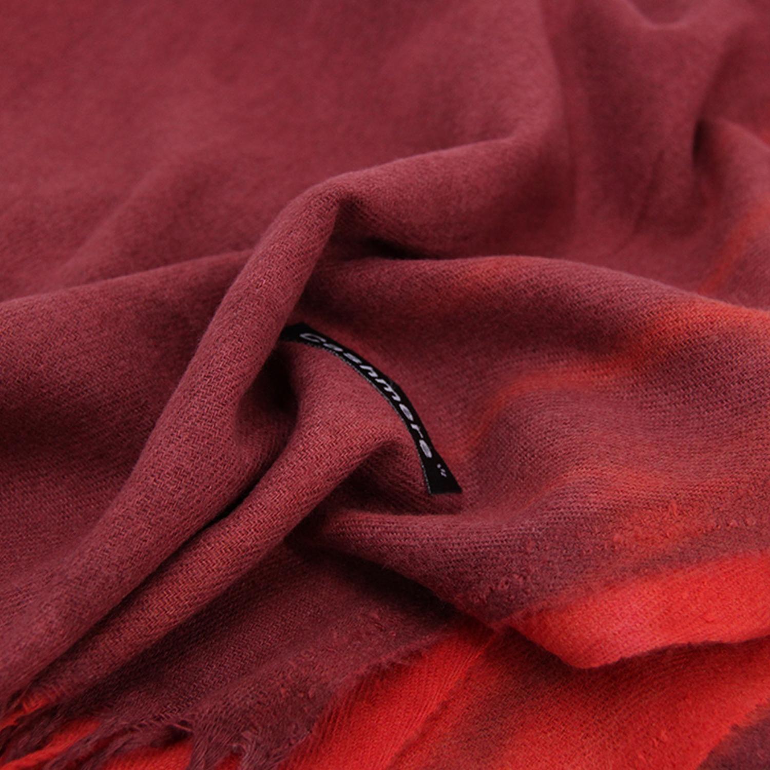 Bufanda Degradada Color Tipo Cashmere Suave Con Fleco Unisex-5