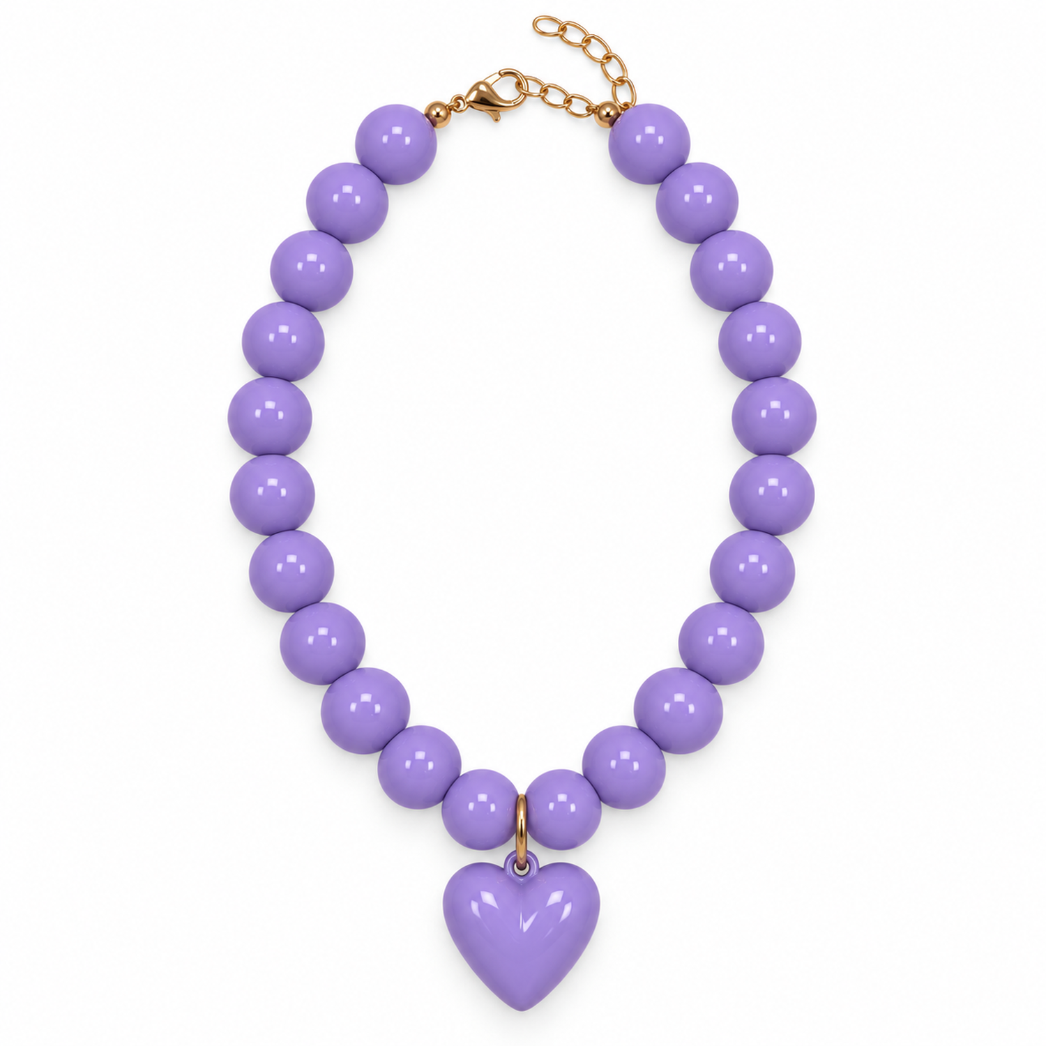 Collar Chicle Chunky De Cuentas Grandes Corazón Unisex-1