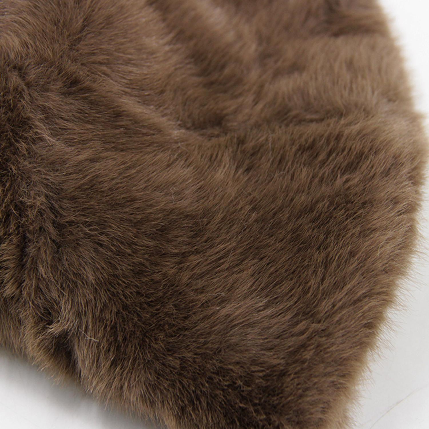 Gorro Bucket Peludo Liso Mujer Invierno Suave Abrigado Moda-3