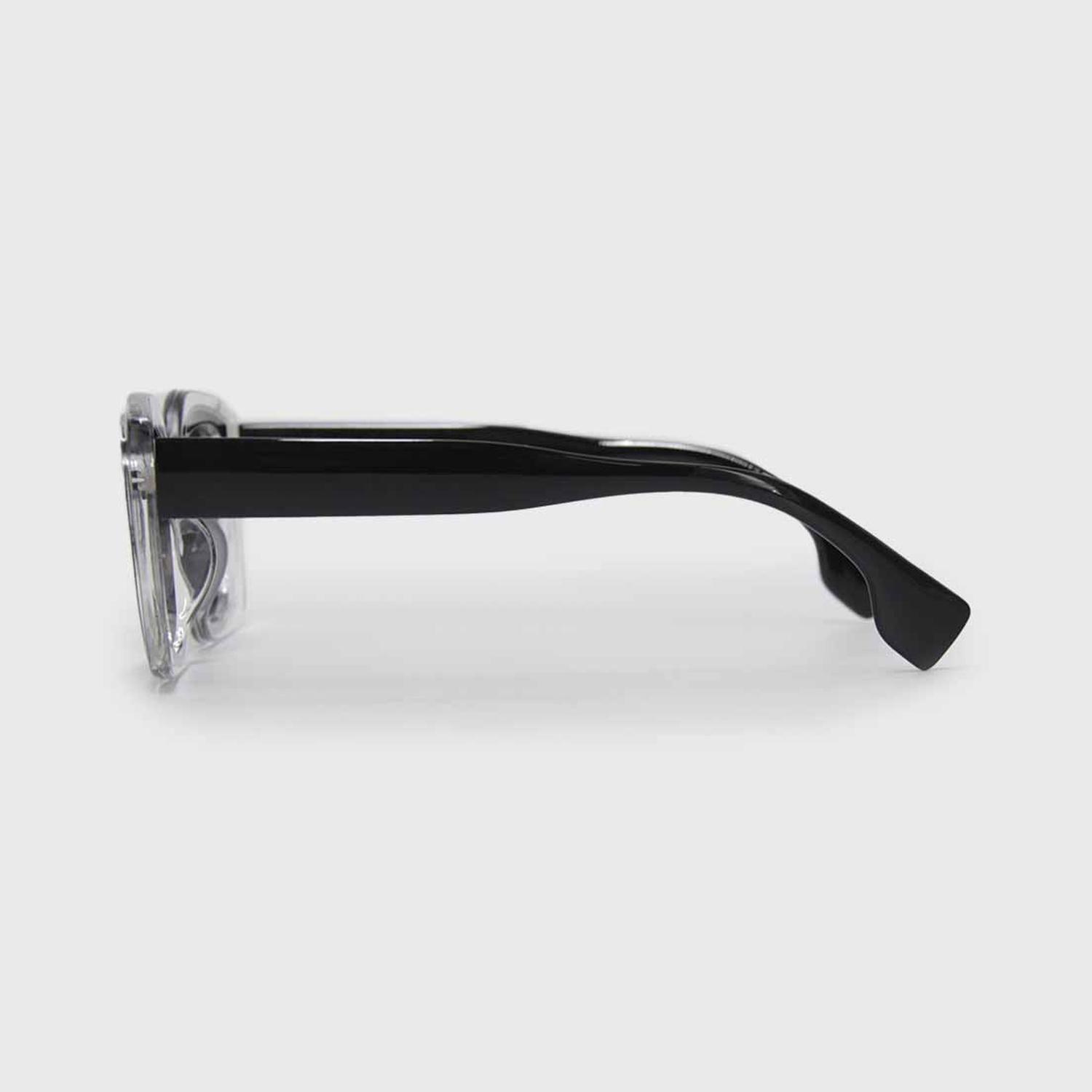 Lentes De Sol Mujer Marco Transparente Negro Rectangular Moda-5