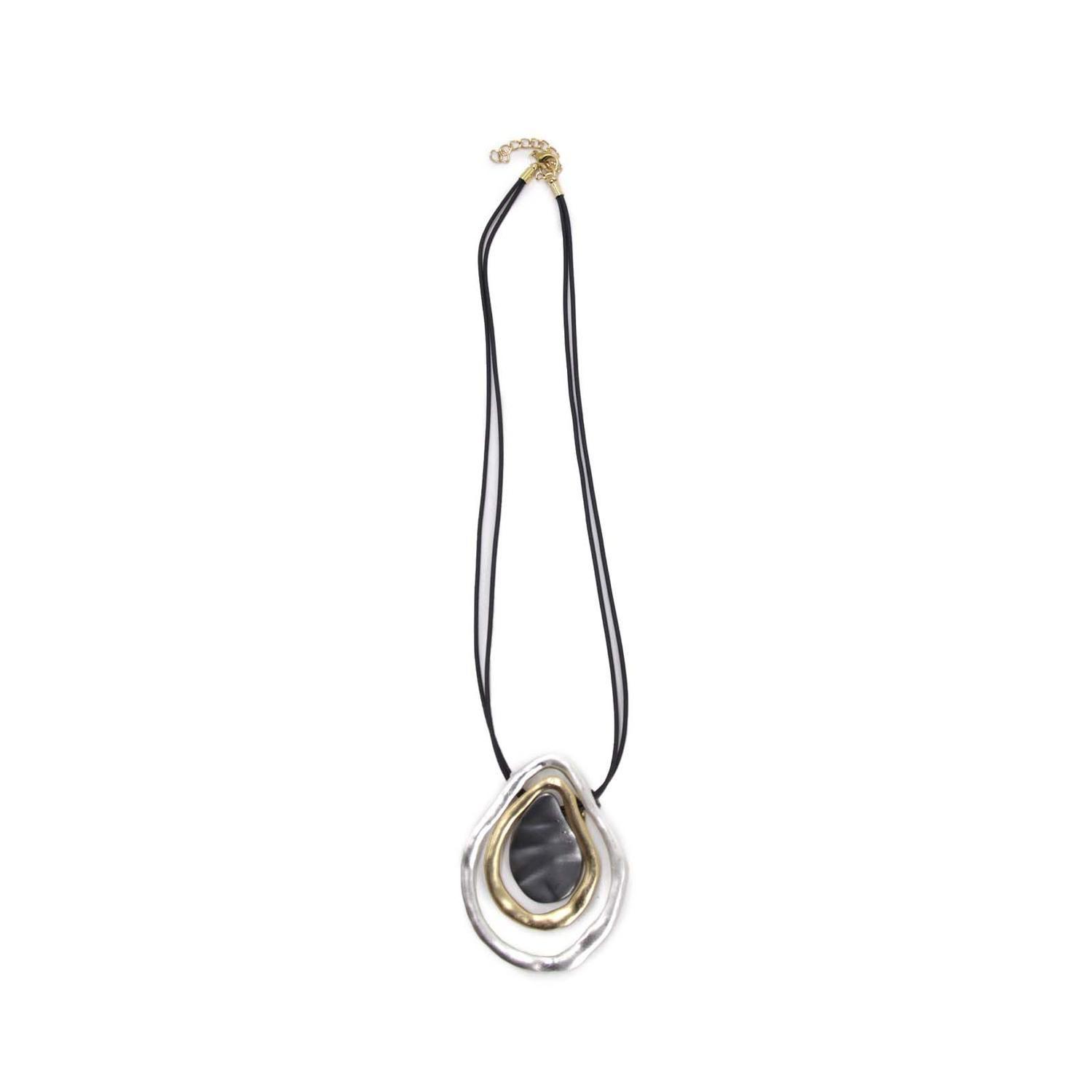 Collar Gamuza Largo Dije Abstracto Boho Chic Mujer - 25 Cm-5