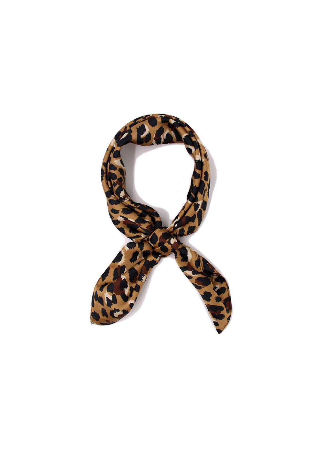 Pañuelo animal print seda corto 70 x 70cm -0