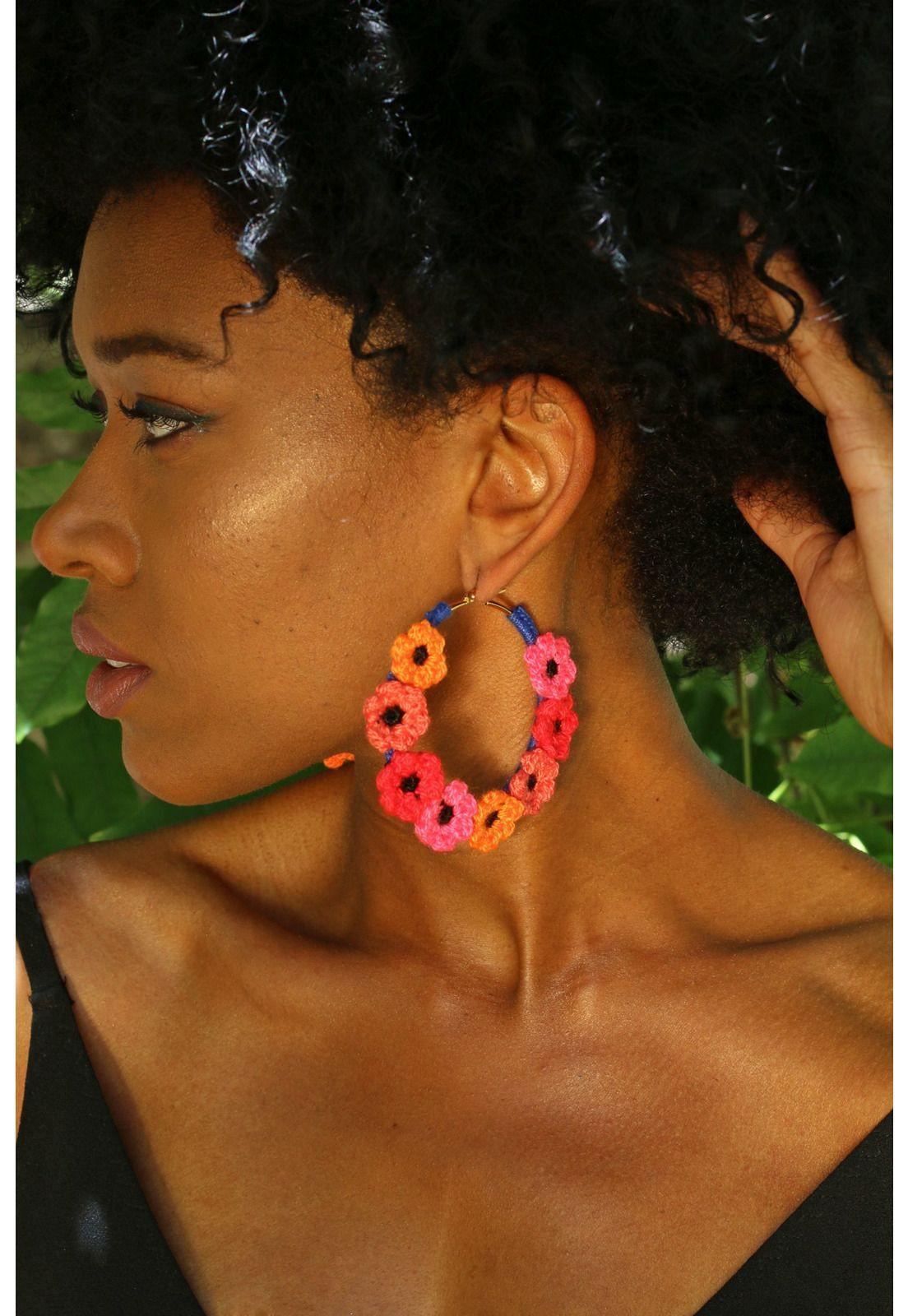 Aros tejidos flores "Maule"-2