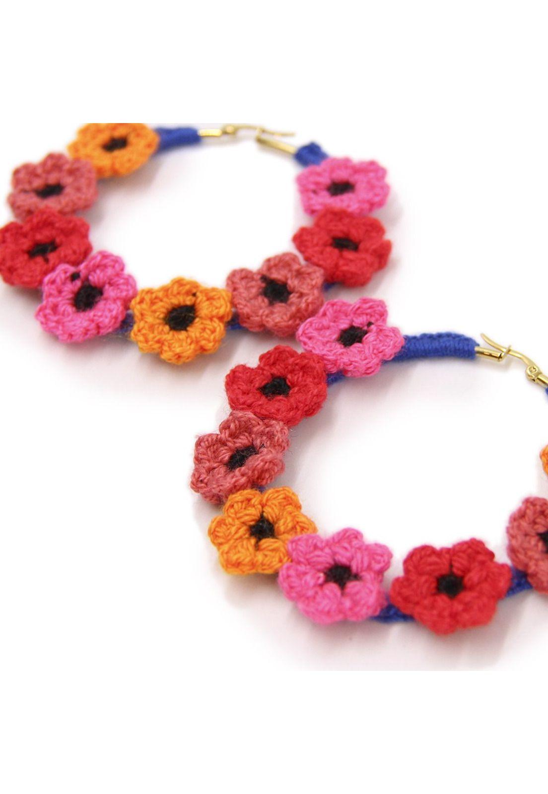 Aros tejidos flores "Maule"-3