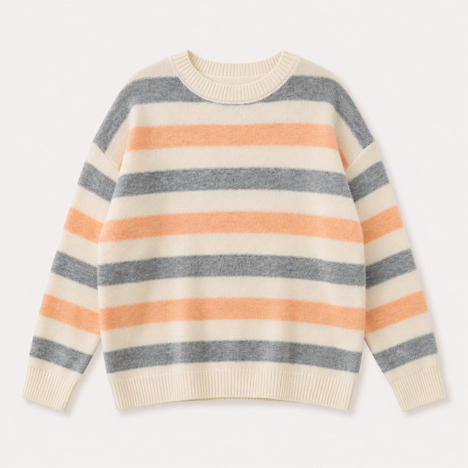 Sweater Mujer Tejido Rayado Cuello Redondo Manga Larga-1