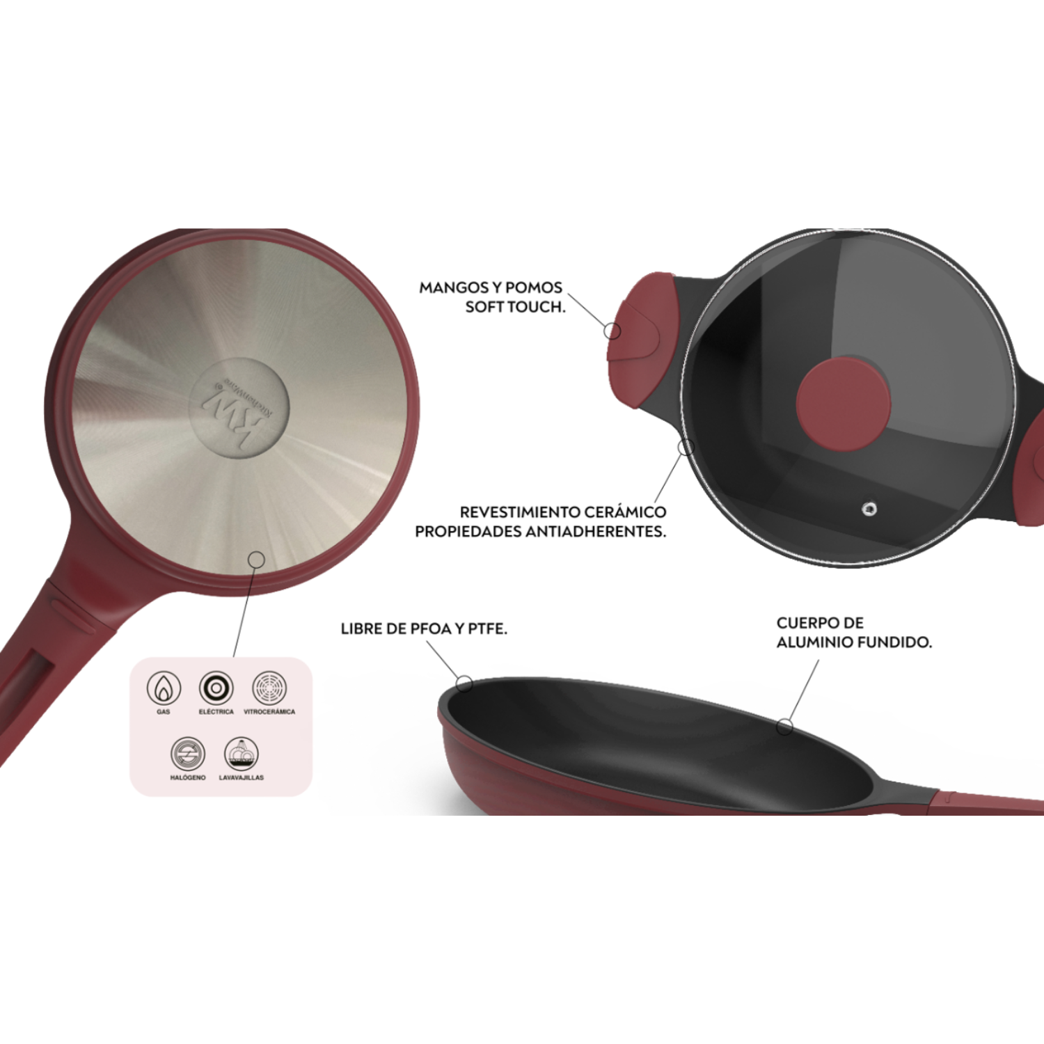 BATERIA DE COCINA 7 PIEZAS ALUMINIO FUNDIDO BERRIES-2